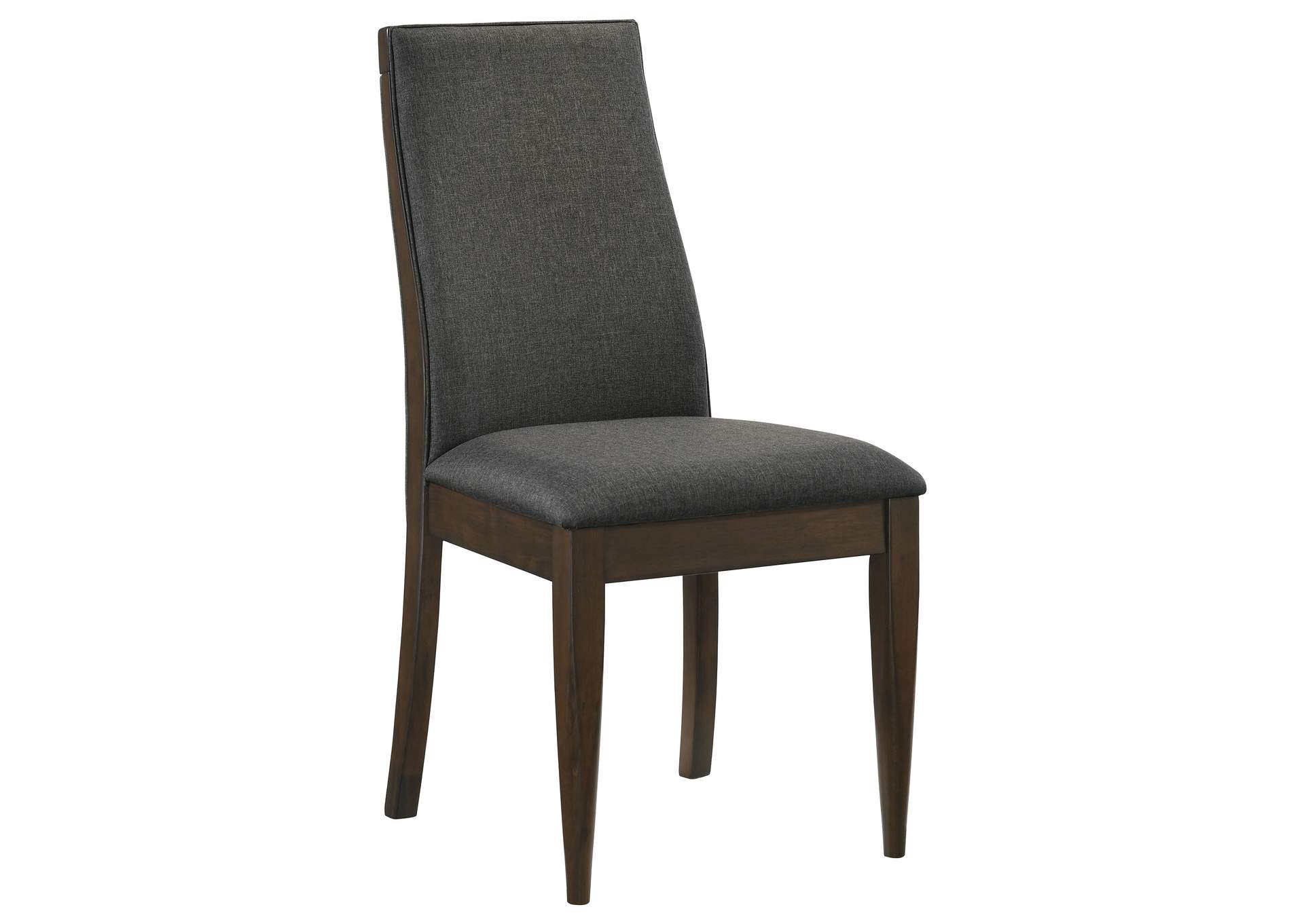 Wes Upholstered Side Chair (Set of 2) Grey and Dark Walnut,Coaster Furniture