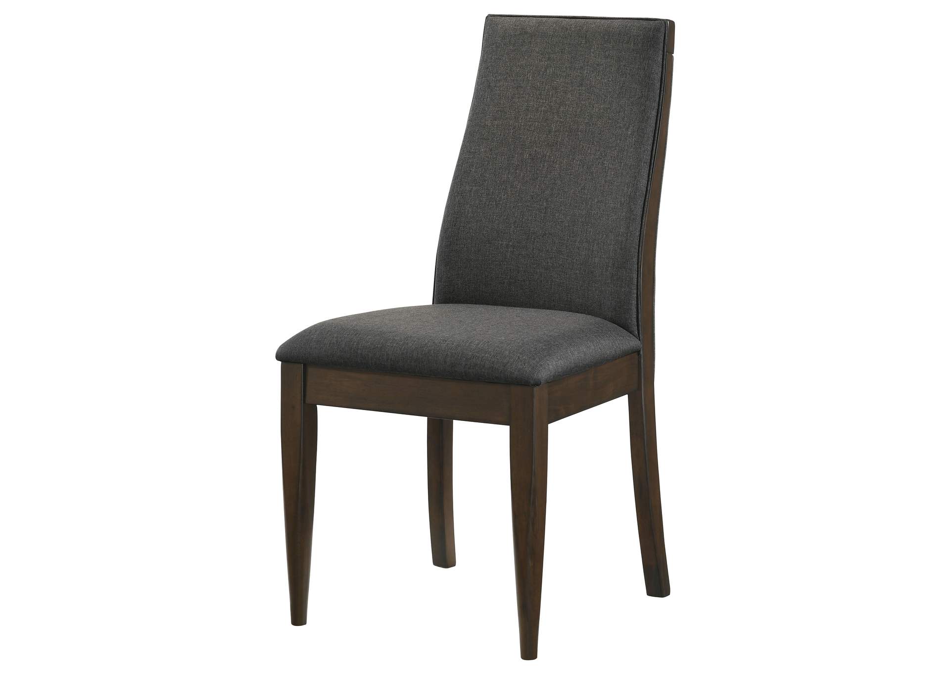 Wes Upholstered Side Chair (Set of 2) Grey and Dark Walnut,Coaster Furniture