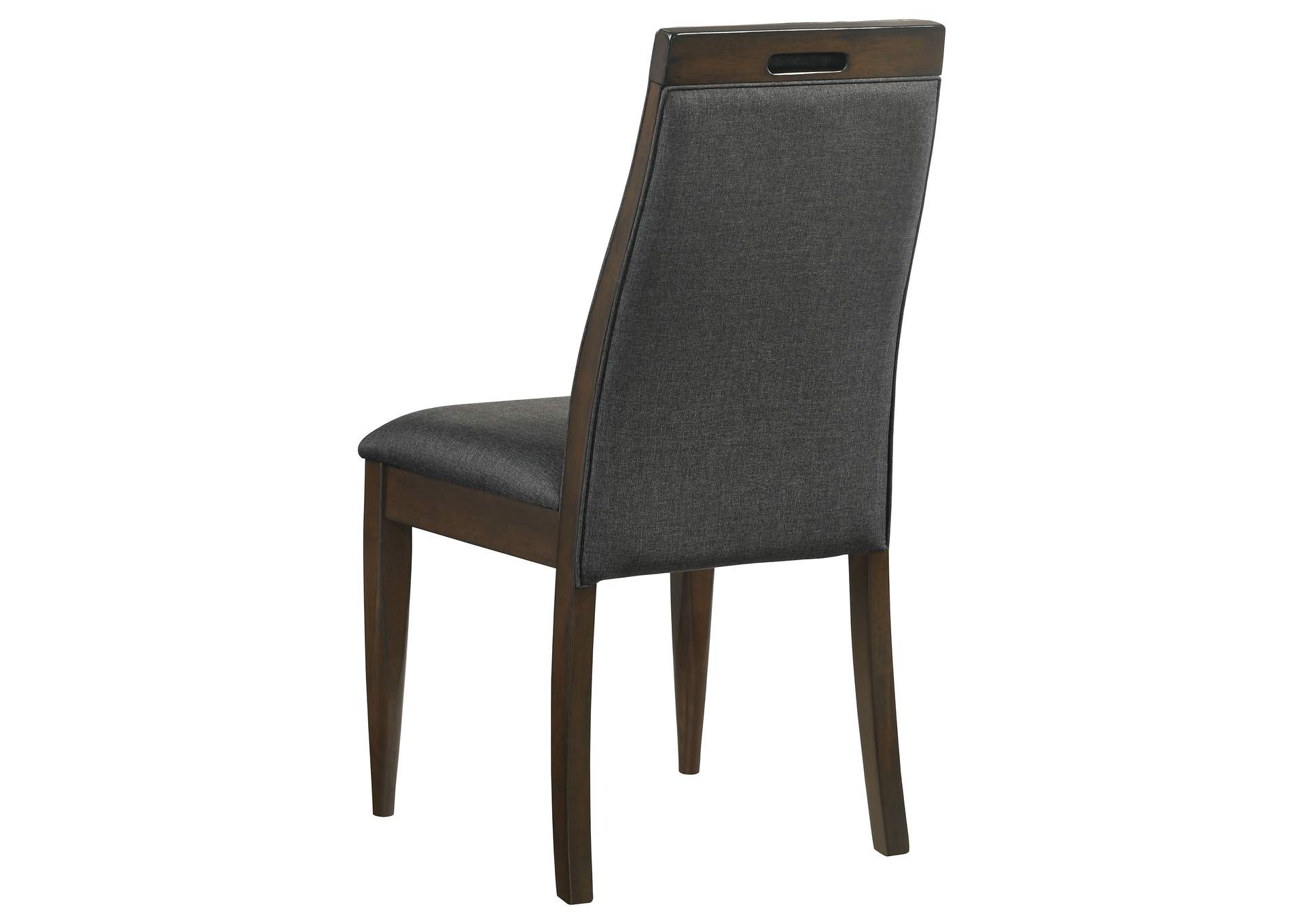 Wes Upholstered Side Chair (Set of 2) Grey and Dark Walnut,Coaster Furniture