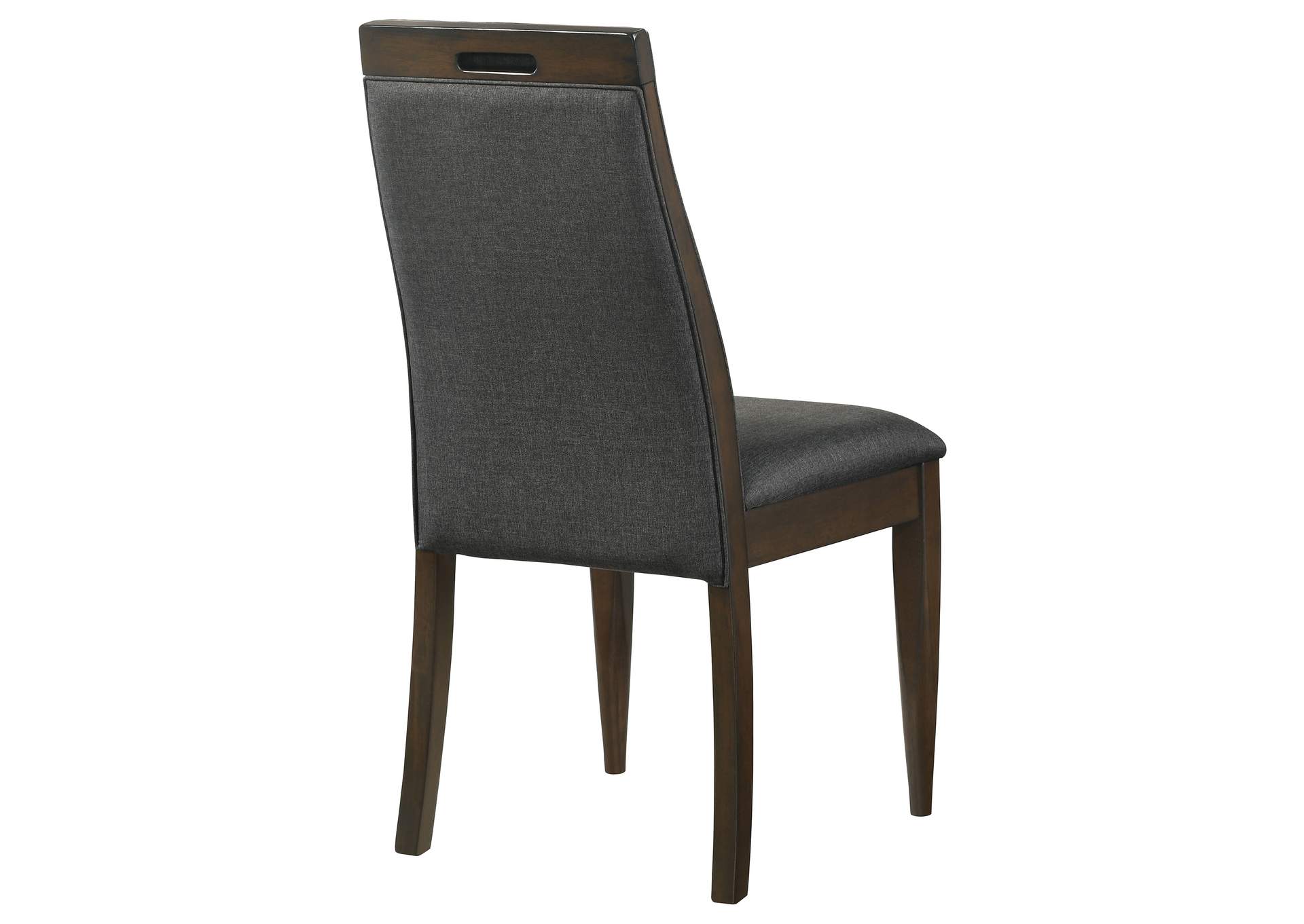 Wes Upholstered Side Chair (Set of 2) Grey and Dark Walnut,Coaster Furniture