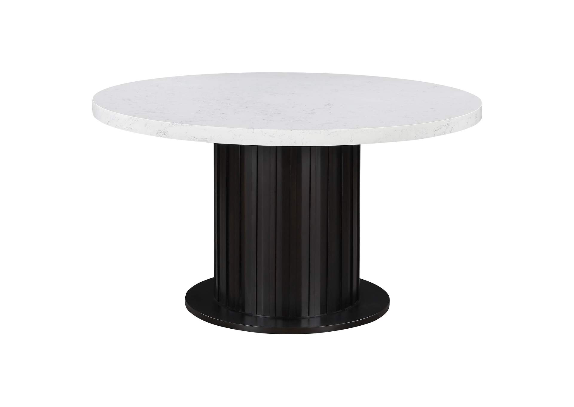 Sherry Round Dining Table Rustic Espresso and White,Coaster Furniture