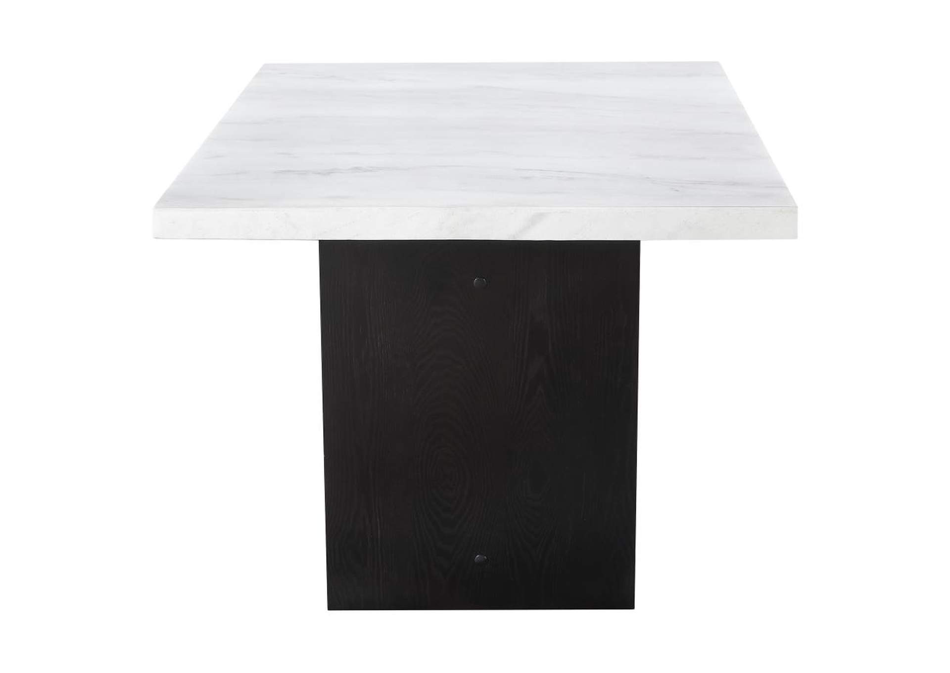 Osborne Trestle Base Marble Top Dining Table Espresso And White,Coaster Furniture