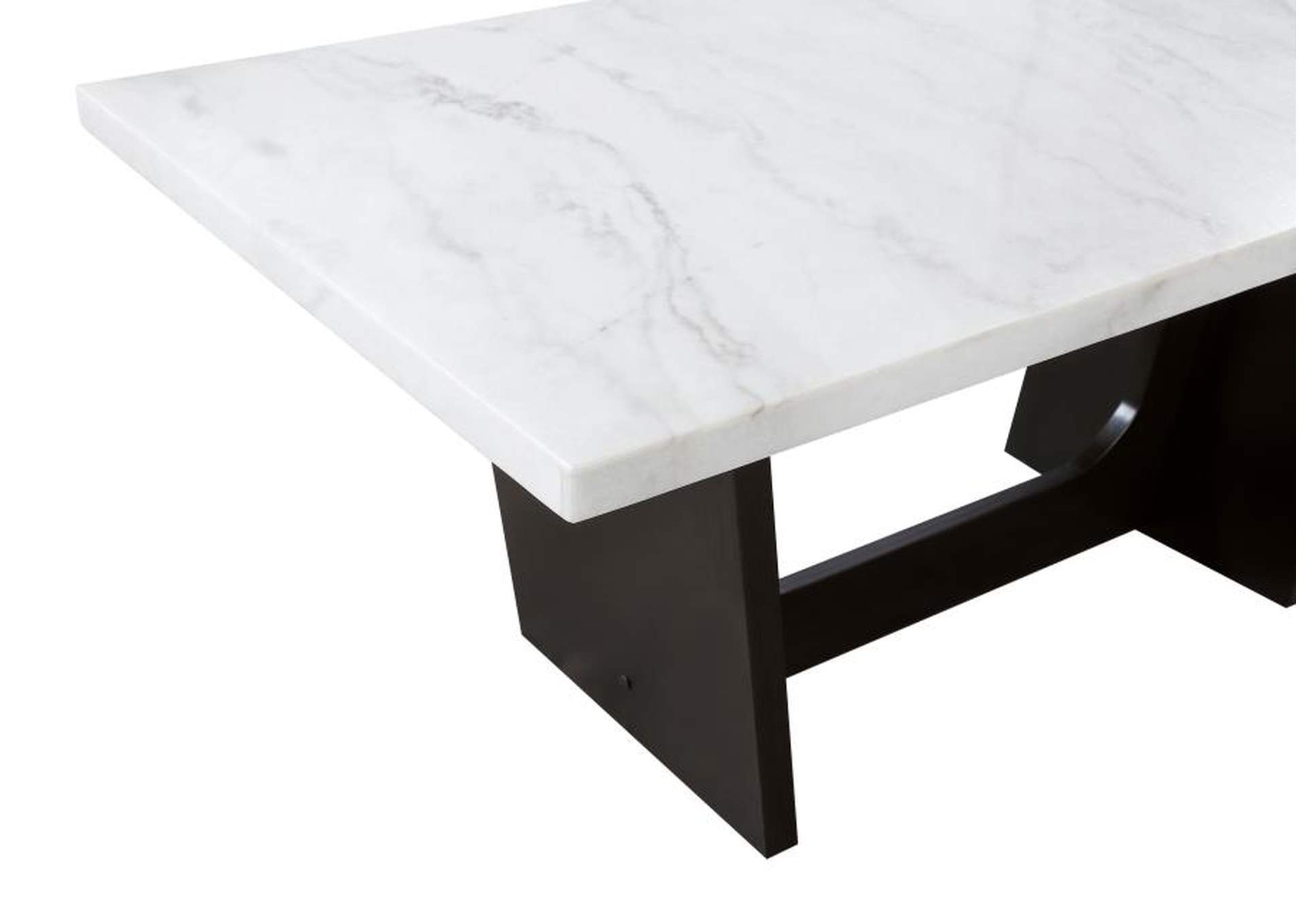 Osborne Trestle Base Marble Top Dining Table Espresso And White,Coaster Furniture