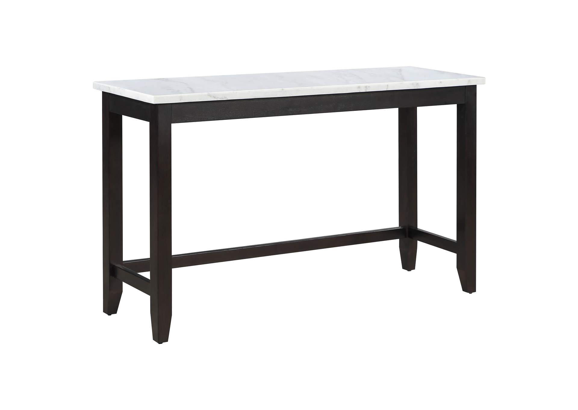 Toby Rectangular Marble Top Counter Height Table Espresso and White,Coaster Furniture