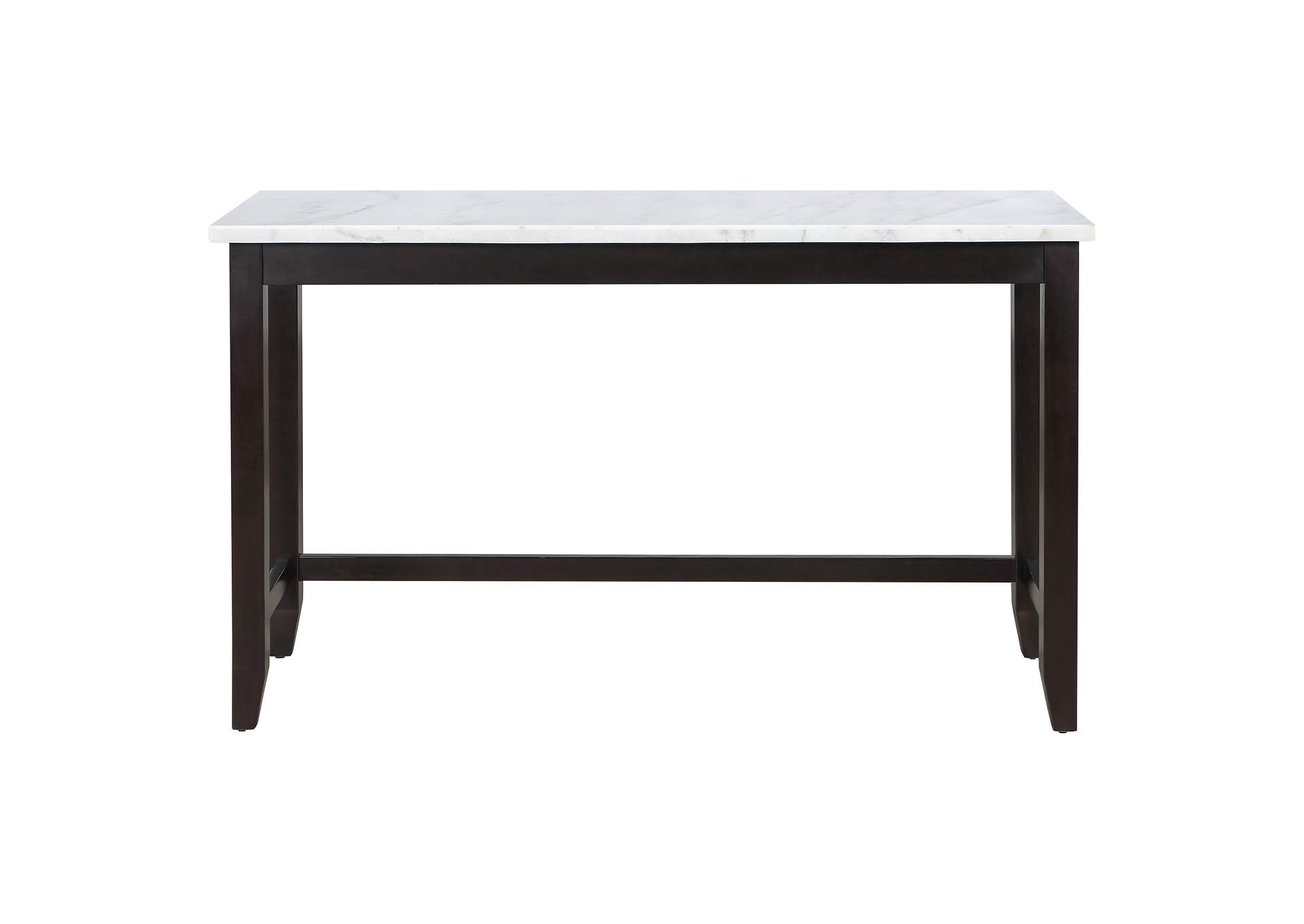 Toby Rectangular Marble Top Counter Height Table Espresso and White,Coaster Furniture