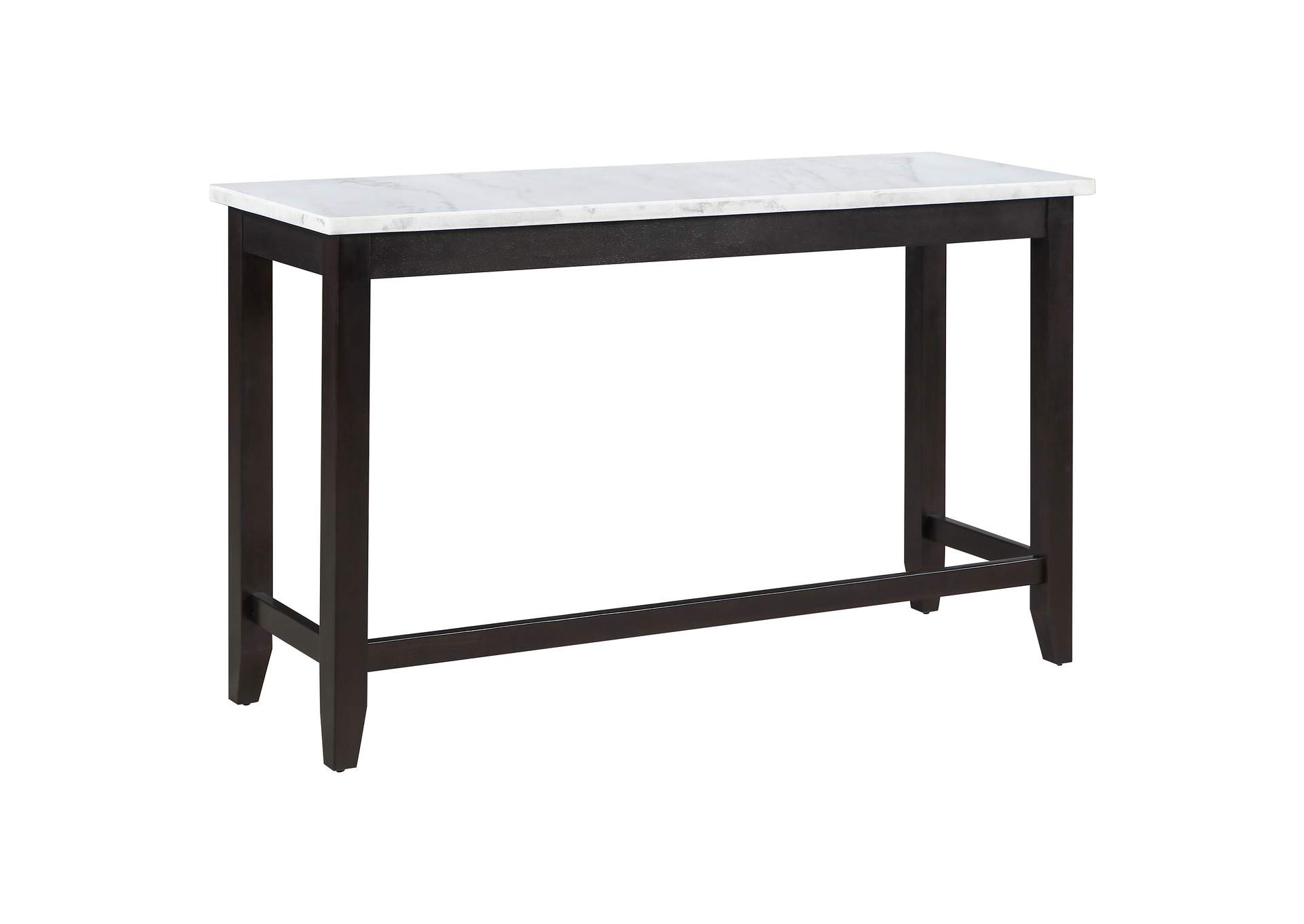 Toby Rectangular Marble Top Counter Height Table Espresso and White,Coaster Furniture