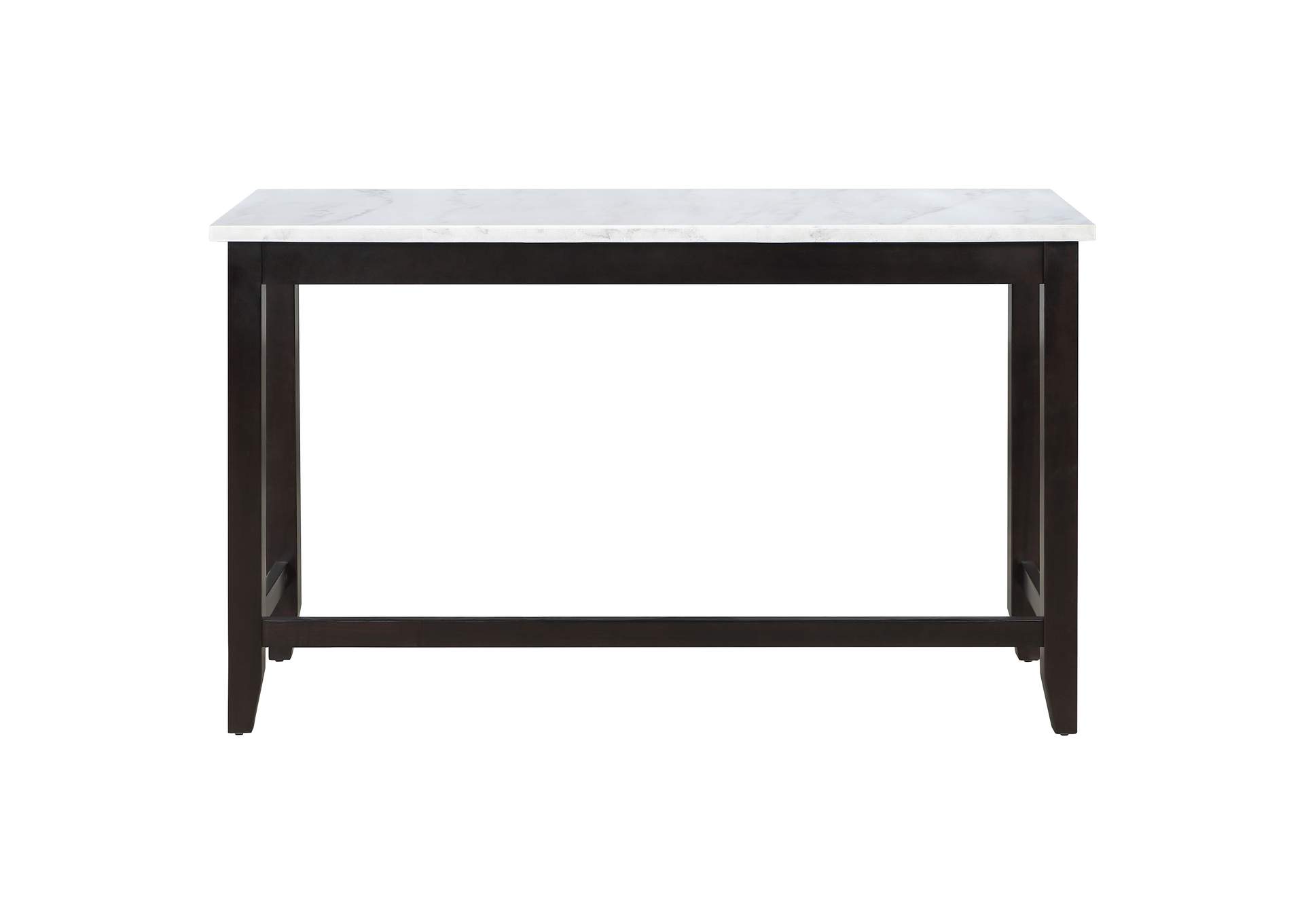 Toby Rectangular Marble Top Counter Height Table Espresso and White,Coaster Furniture