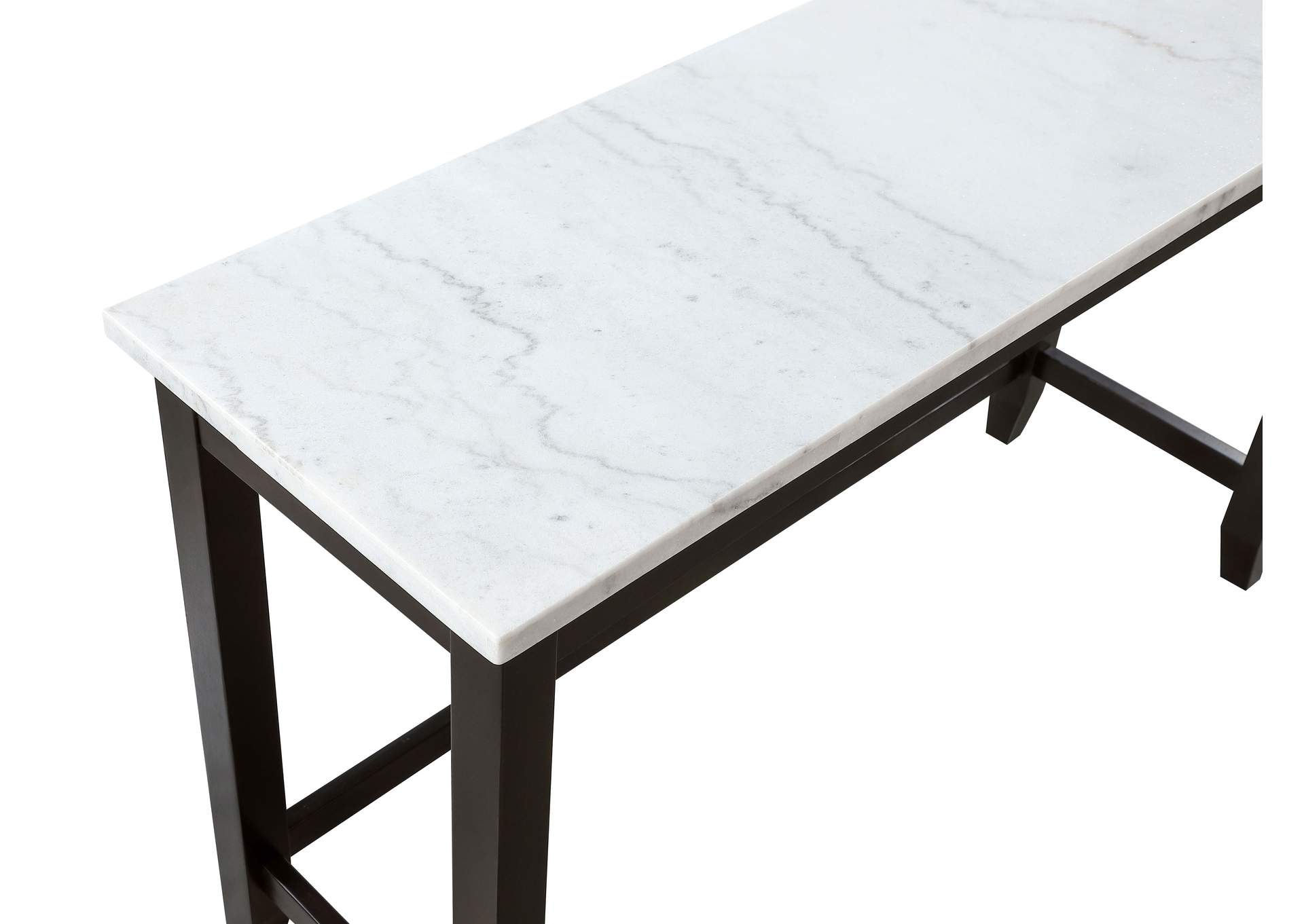 Toby Rectangular Marble Top Counter Height Table Espresso and White,Coaster Furniture