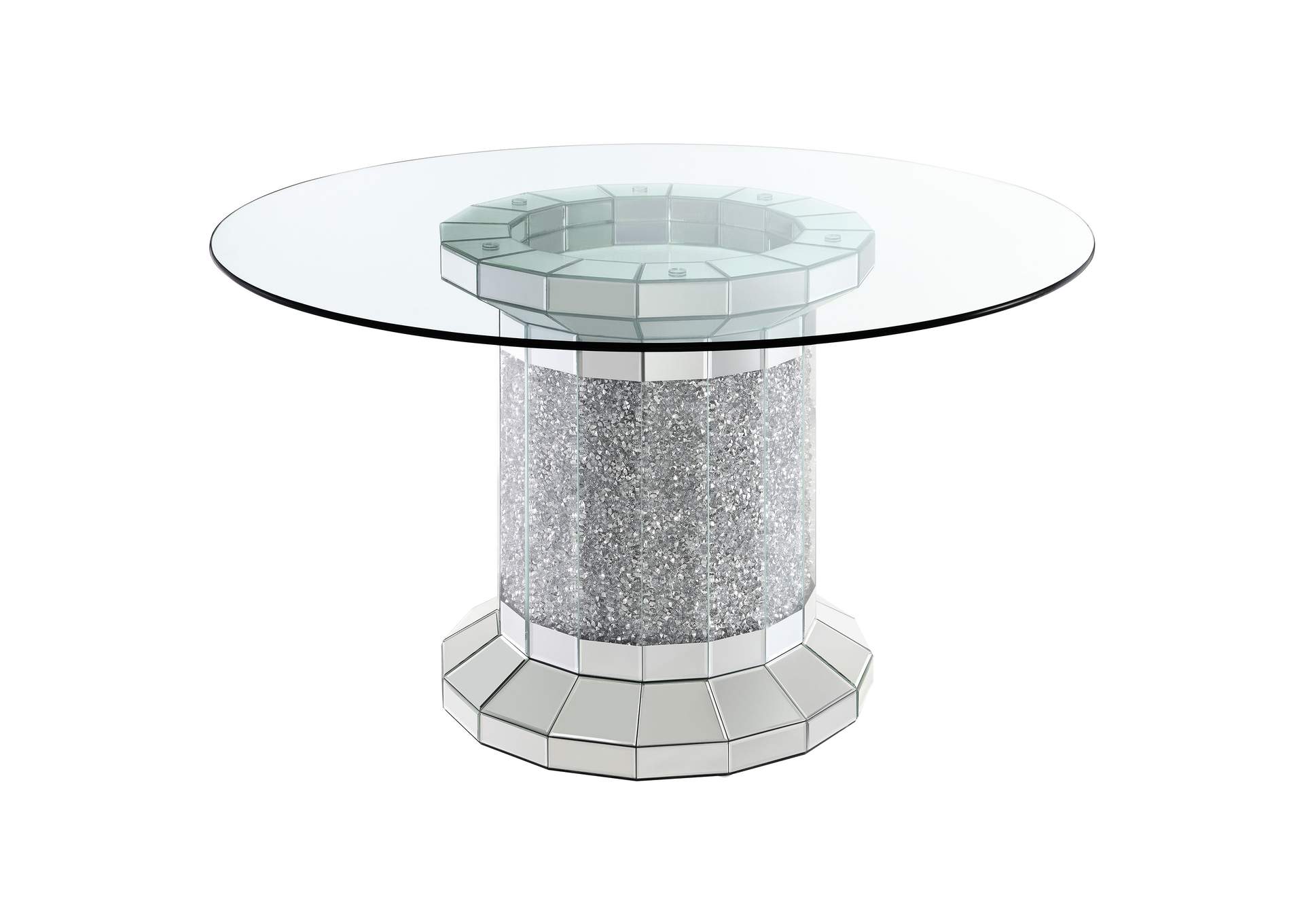 Ellie 5-piece Cylinder Pedestal Dining Room Set Mirror and Teal,Coaster Furniture