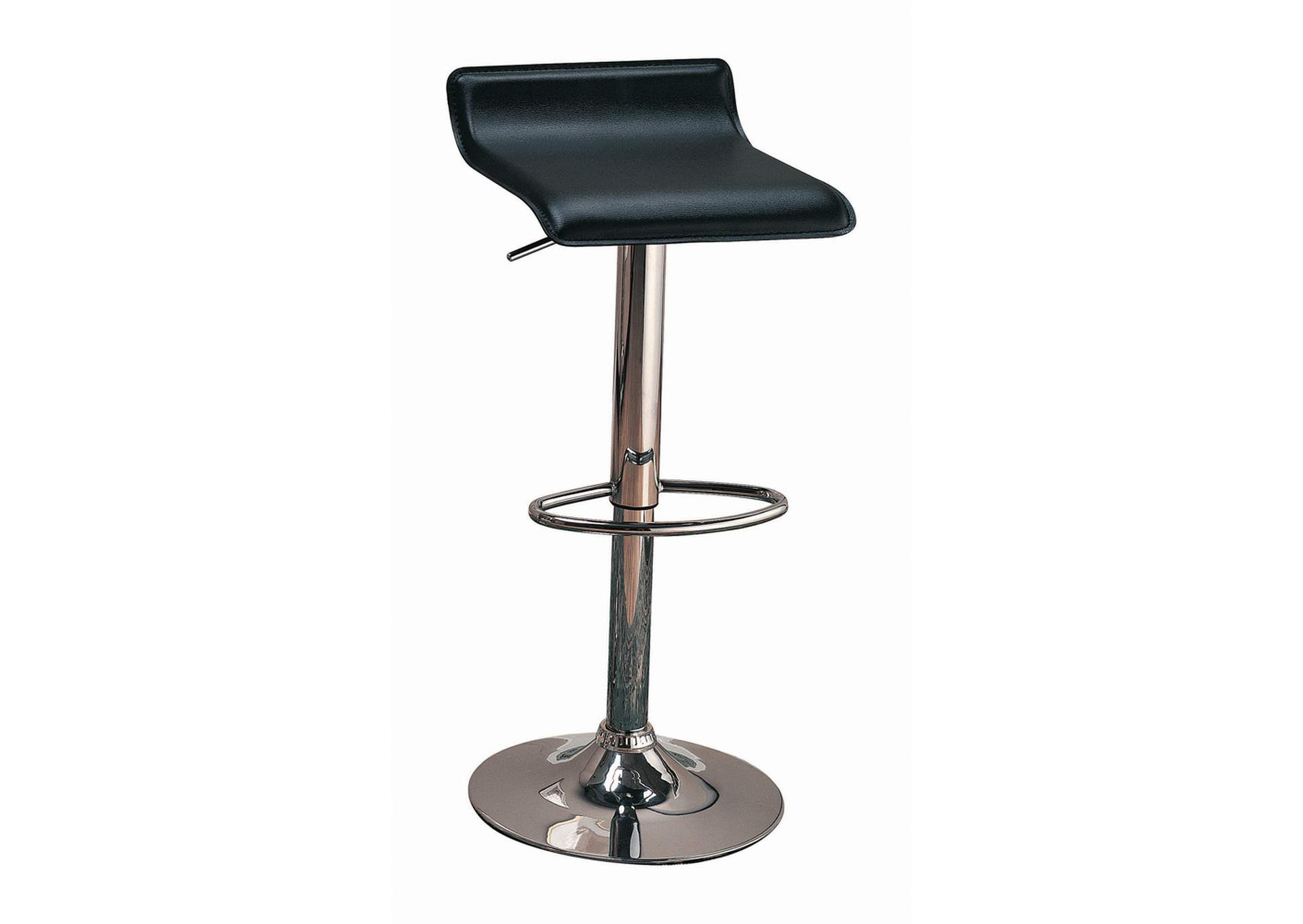 Bidwell 29" Upholstered Backless Adjustable Bar Stools Black and Chrome (Set of 2),Coaster Furniture