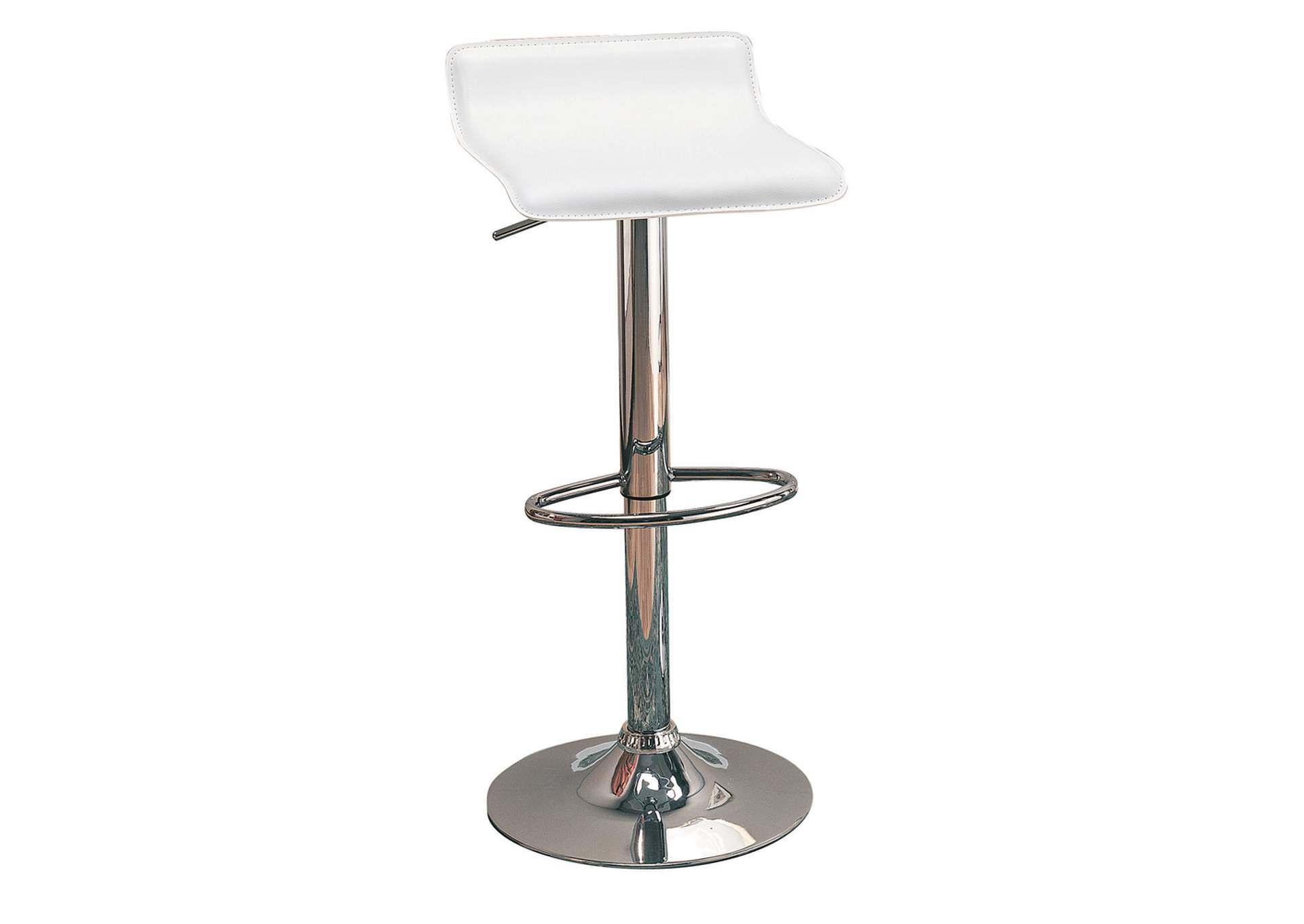 Bidwell 29" Upholstered Backless Adjustable Bar Stools White and Chrome (Set of 2),Coaster Furniture