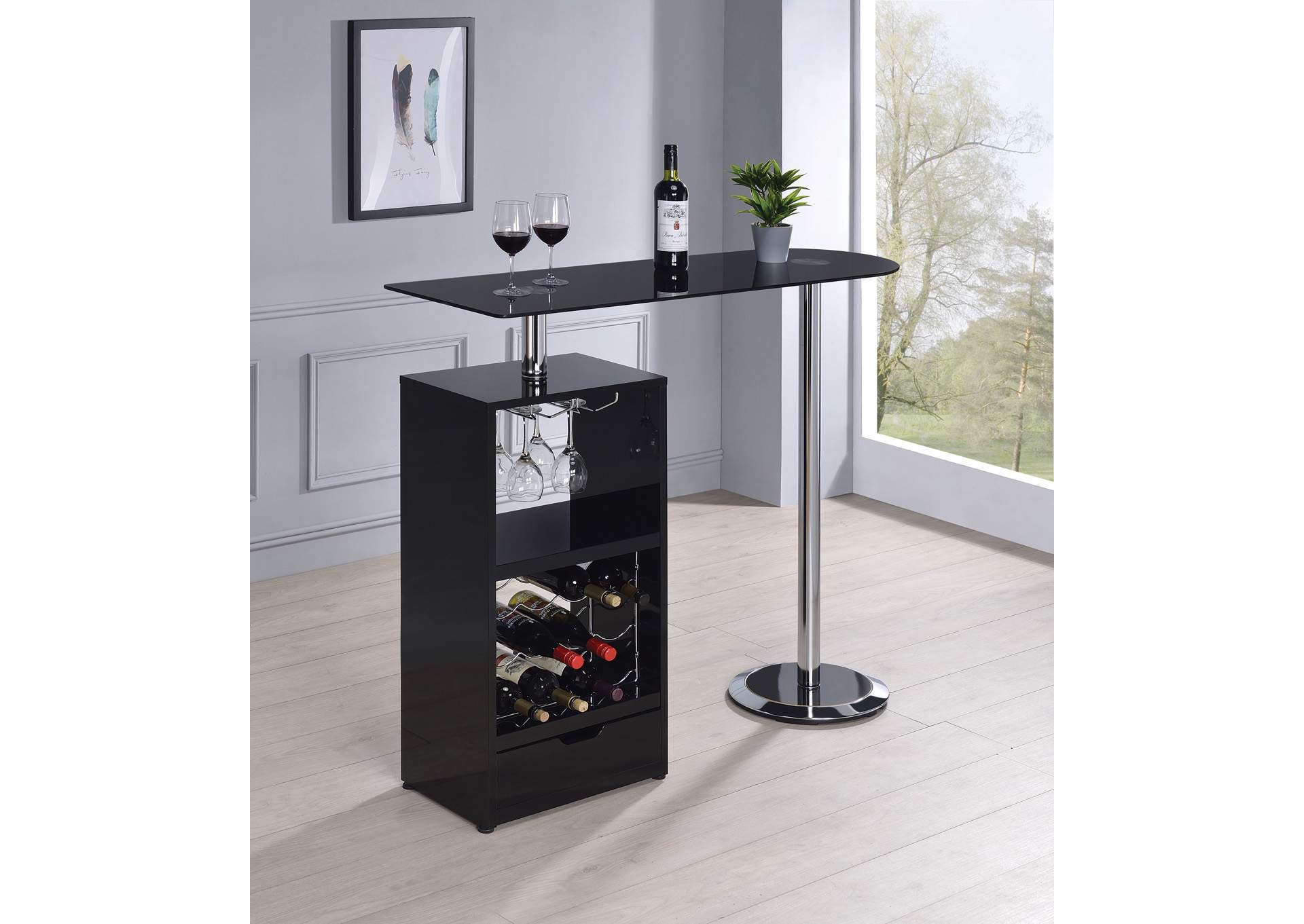 Black Revolving Bar Table,ABF Coaster Furniture