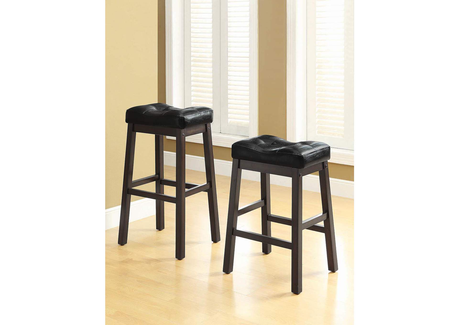 Sofie Black & Dark Cherry 29in Bar Stool (Set of 2),ABF Coaster Furniture