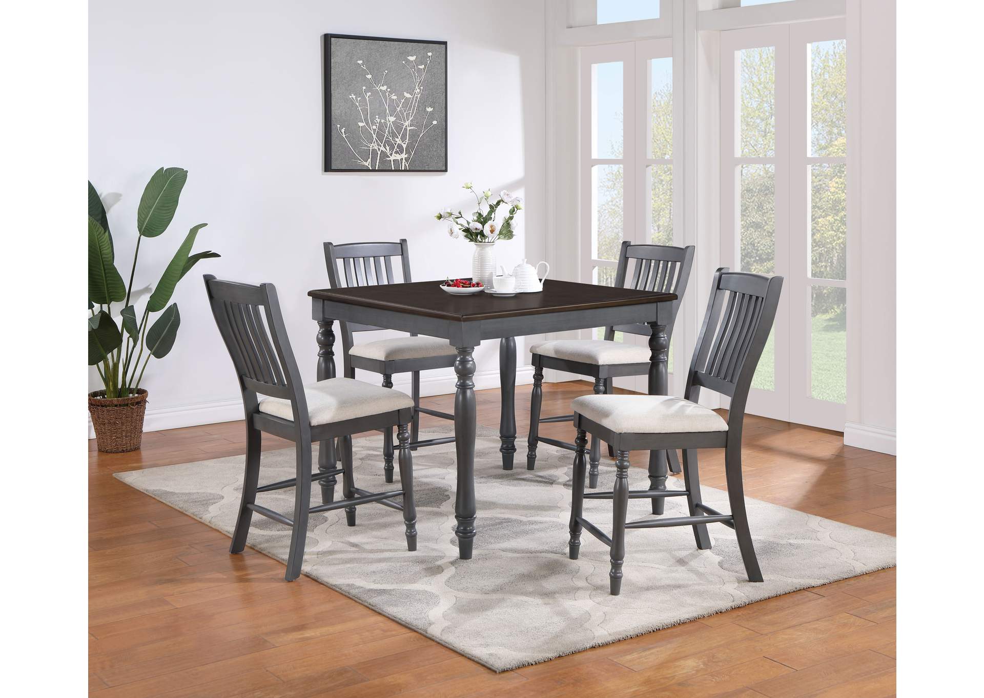 5 PC COUNTER HT DINING SET,Coaster Furniture