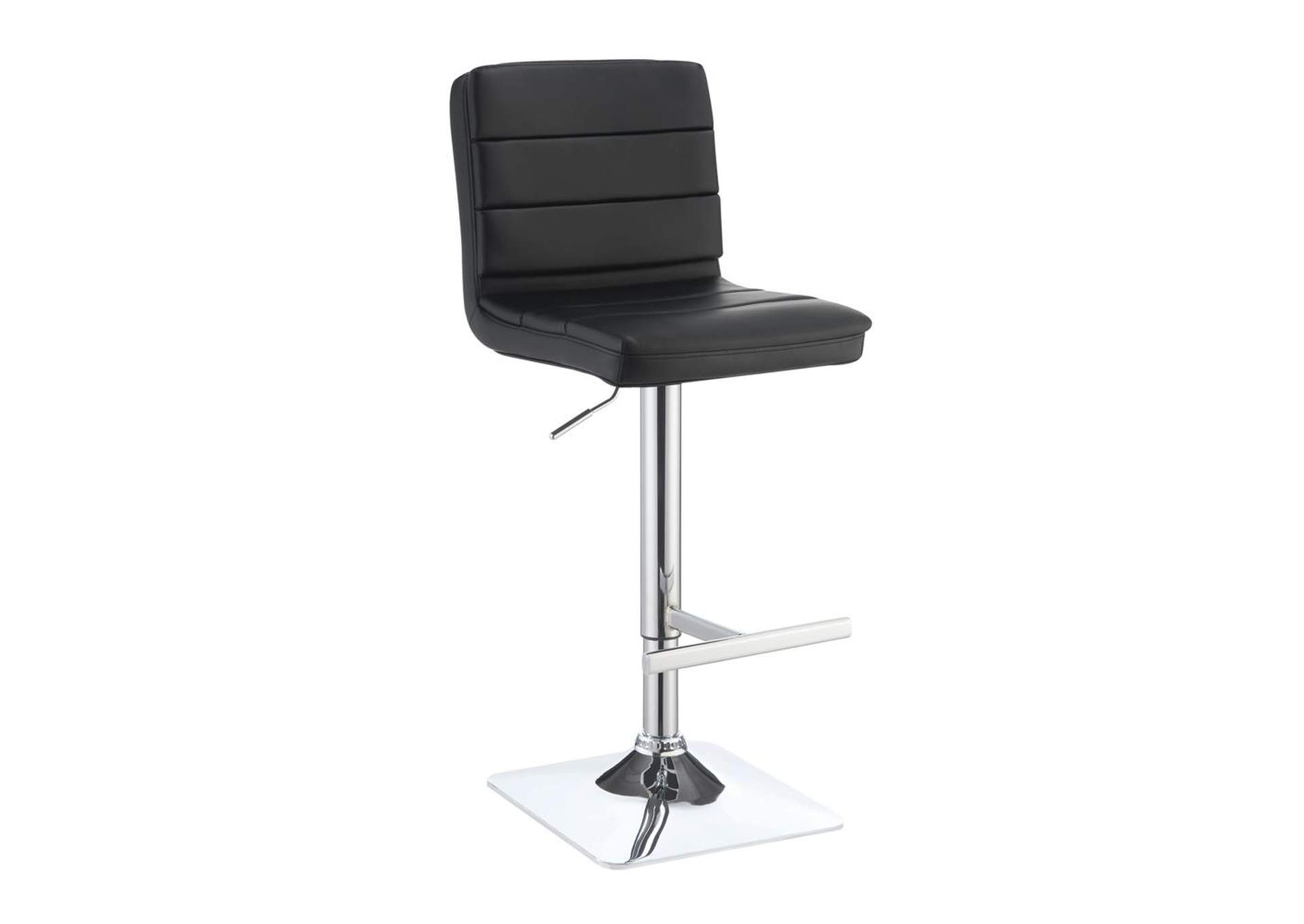 Upholstered Adjustable Bar Stools Black And Chrome [Set of 2],Coaster Furniture