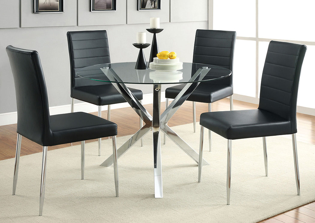 chrome dining room table and chairs