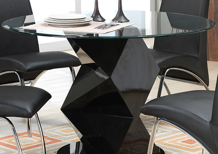 Black Gloss Round Dining Table,ABF Coaster Furniture