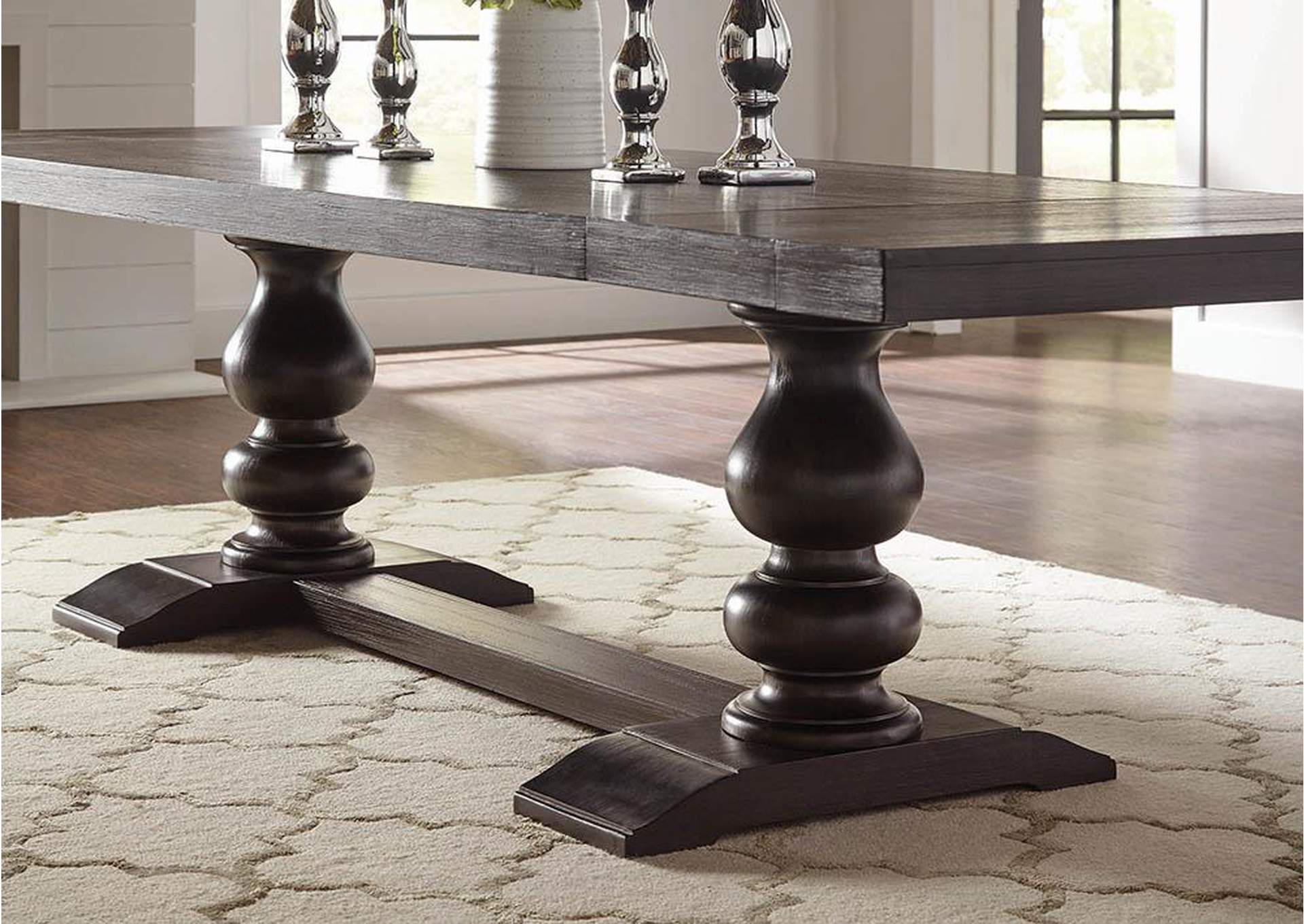 Phelps Traditional Antique Noir Dining Table,Coaster Furniture