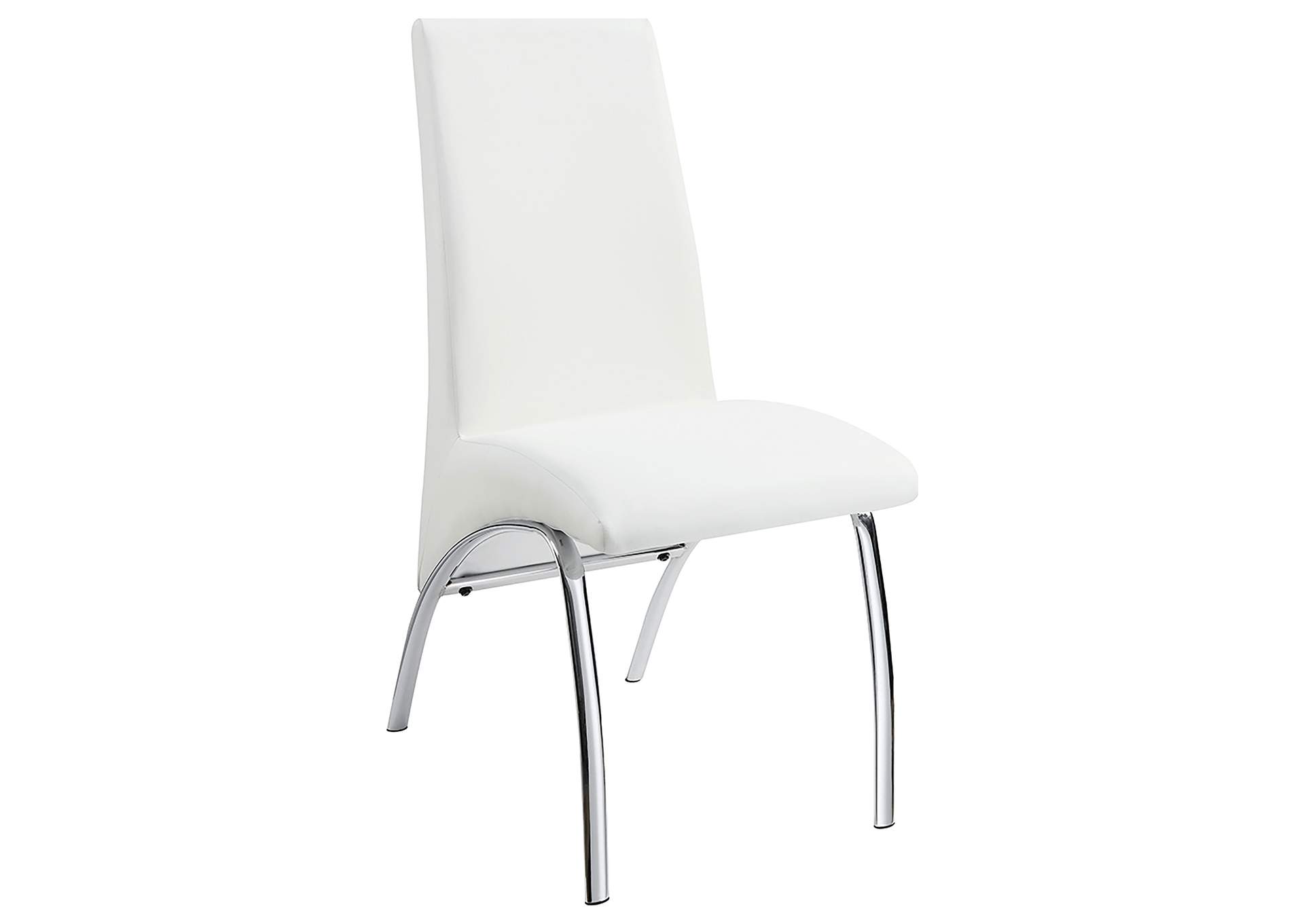 Bishop Upholstered Side Chairs White and Chrome (Set of 2),Coaster Furniture