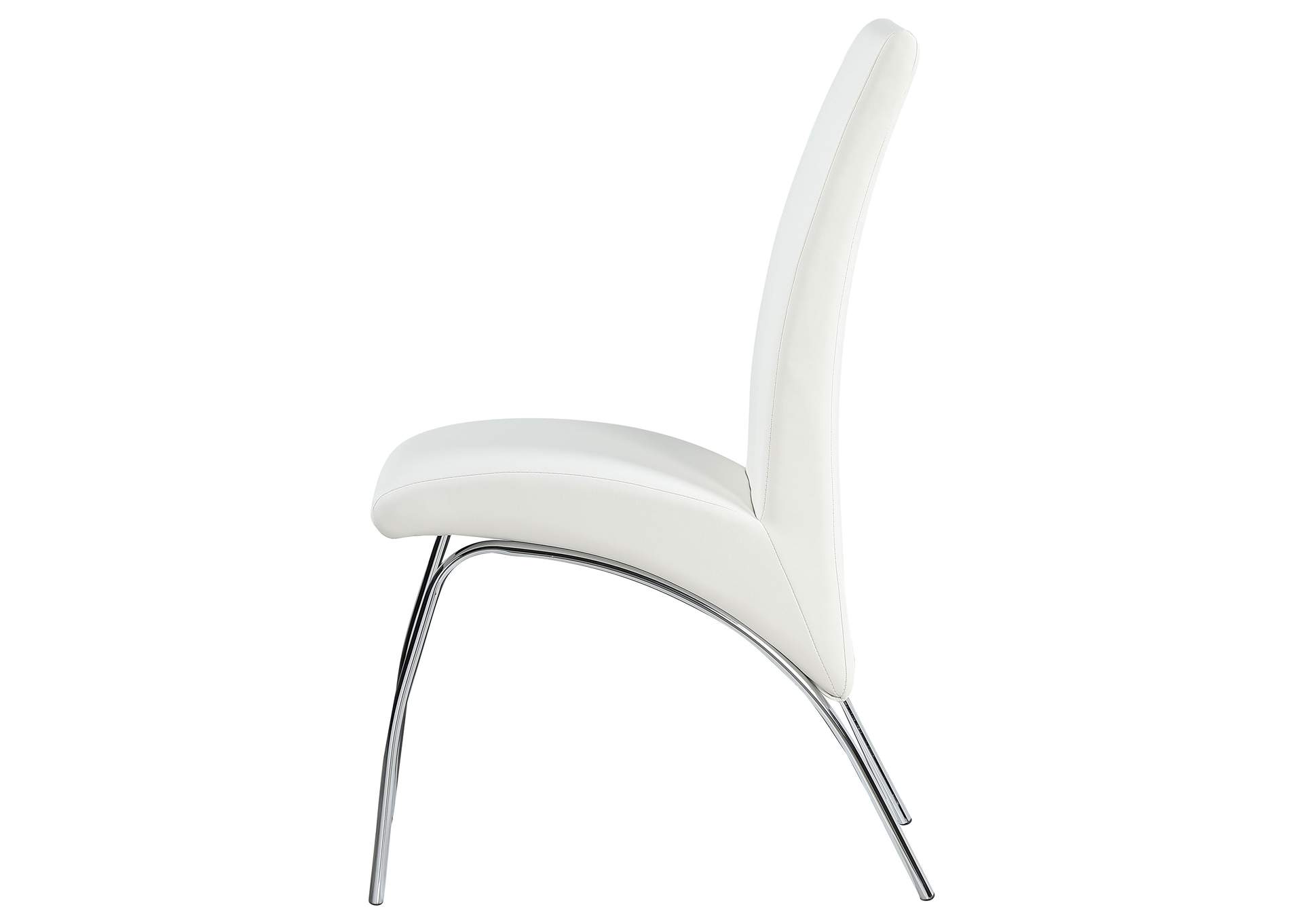 Bishop Upholstered Side Chairs White and Chrome (Set of 2),Coaster Furniture