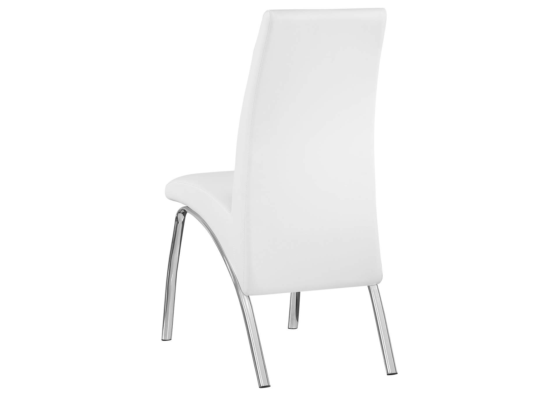 Bishop Upholstered Side Chairs White and Chrome (Set of 2),Coaster Furniture