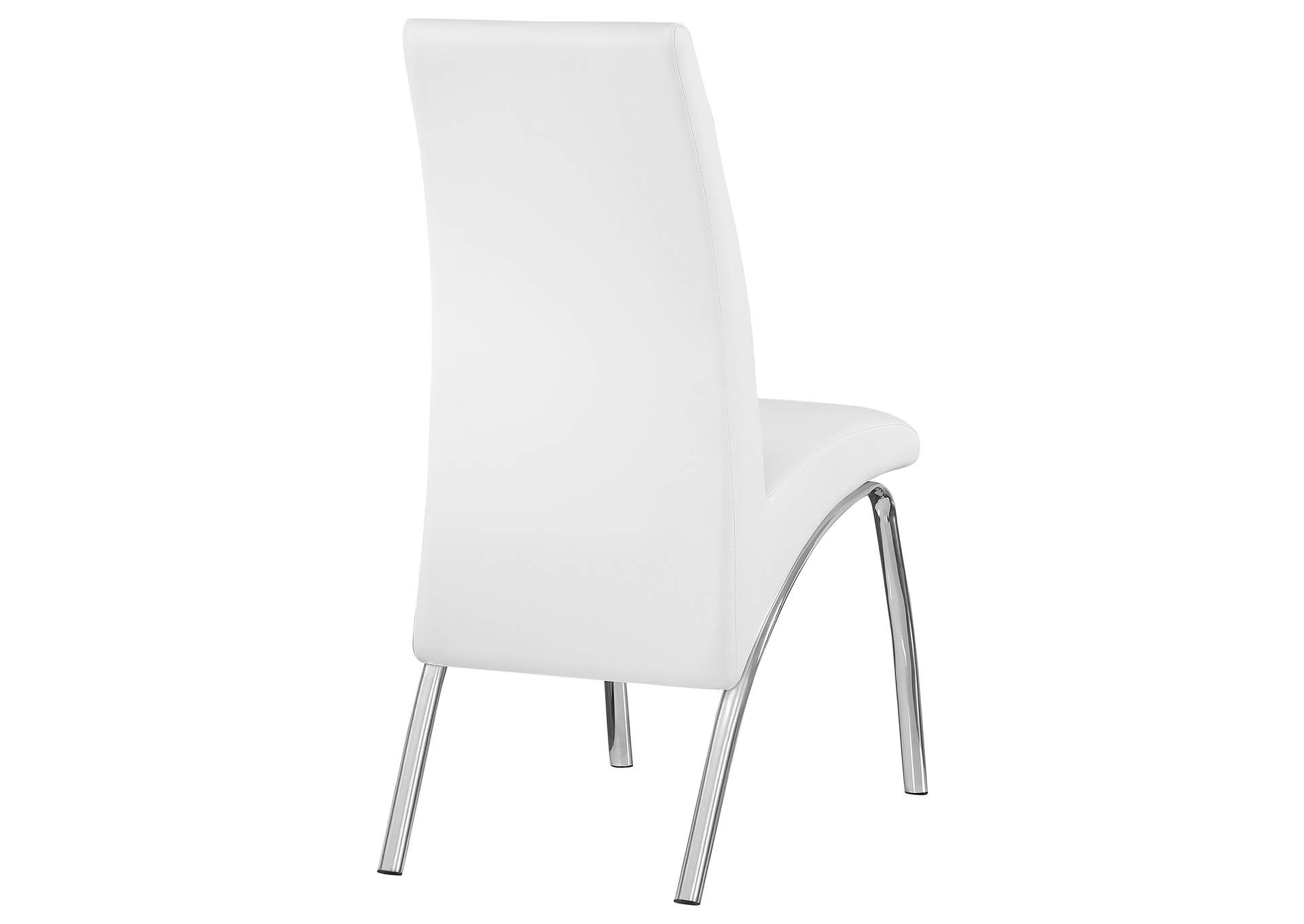 Bishop Upholstered Side Chairs White and Chrome (Set of 2),Coaster Furniture