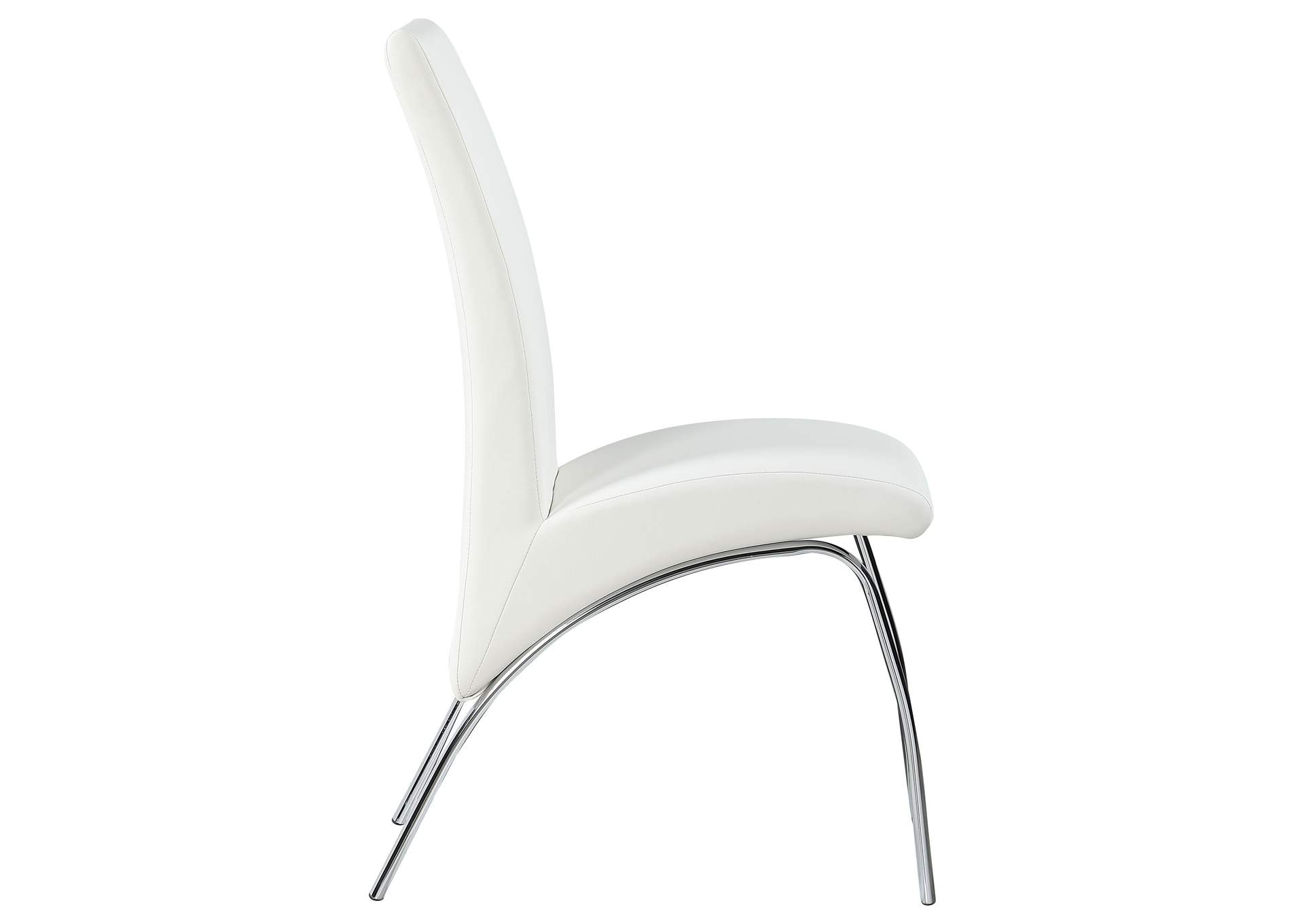 Bishop Upholstered Side Chairs White and Chrome (Set of 2),Coaster Furniture