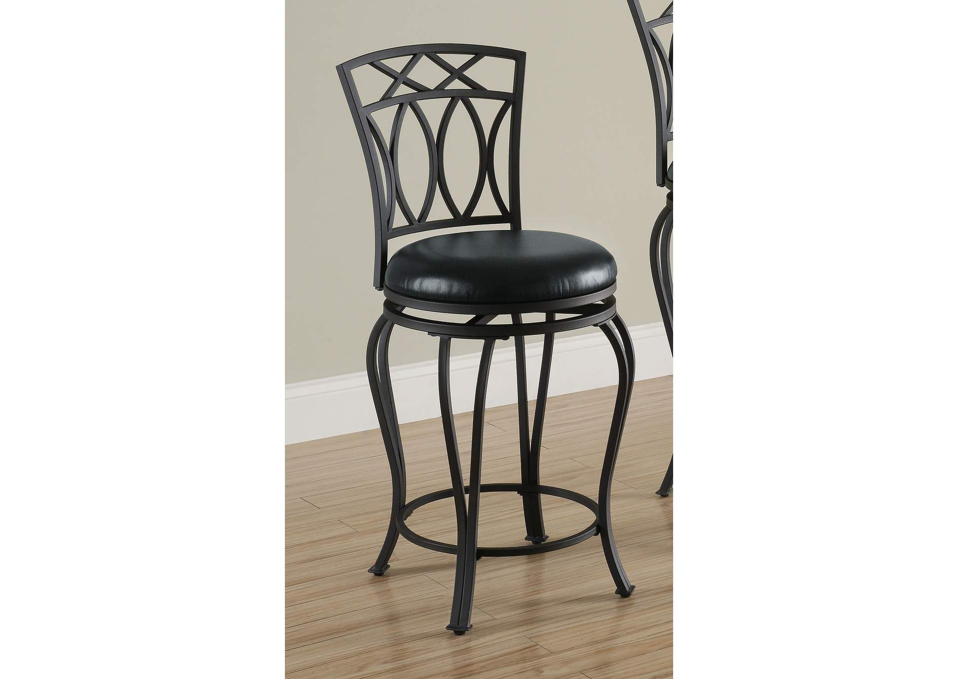 Adamsville Upholstered Swivel Counter Height Stool Black,Coaster Furniture