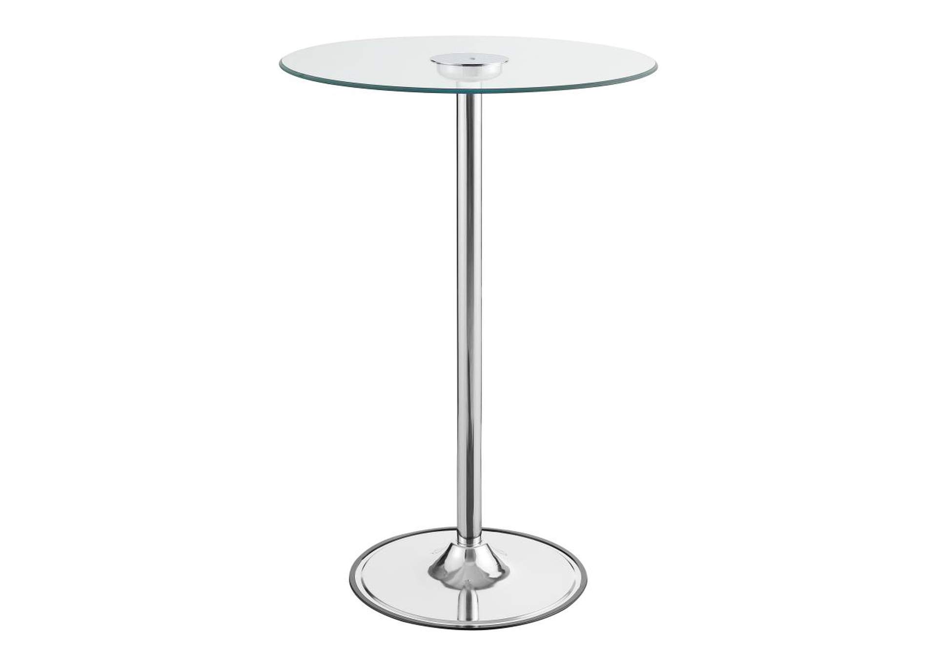 Led Bar Table Chrome And Clear,Coaster Furniture