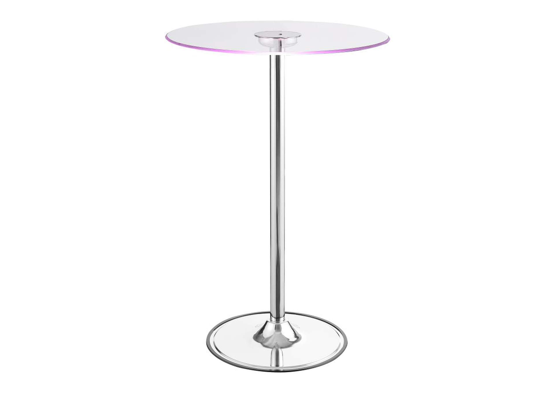 Led Bar Table Chrome And Clear,Coaster Furniture