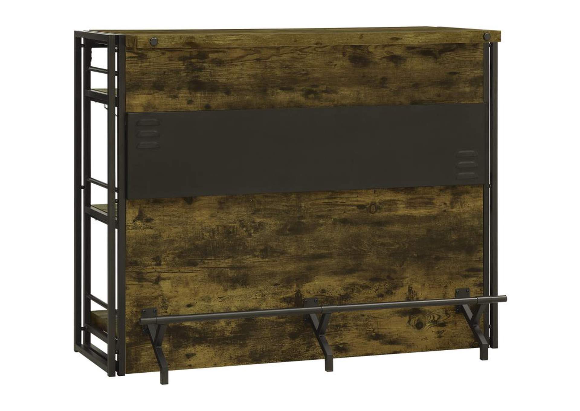 Bar Unit With Stemware Rack Antique Nutmeg Coco Furniture Galleries