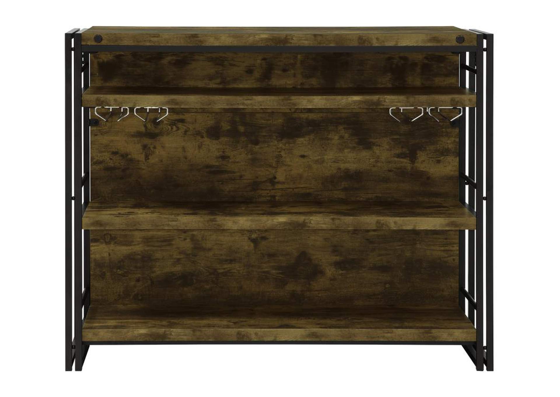 Bar Unit With Stemware Rack Antique Nutmeg Coco Furniture Galleries