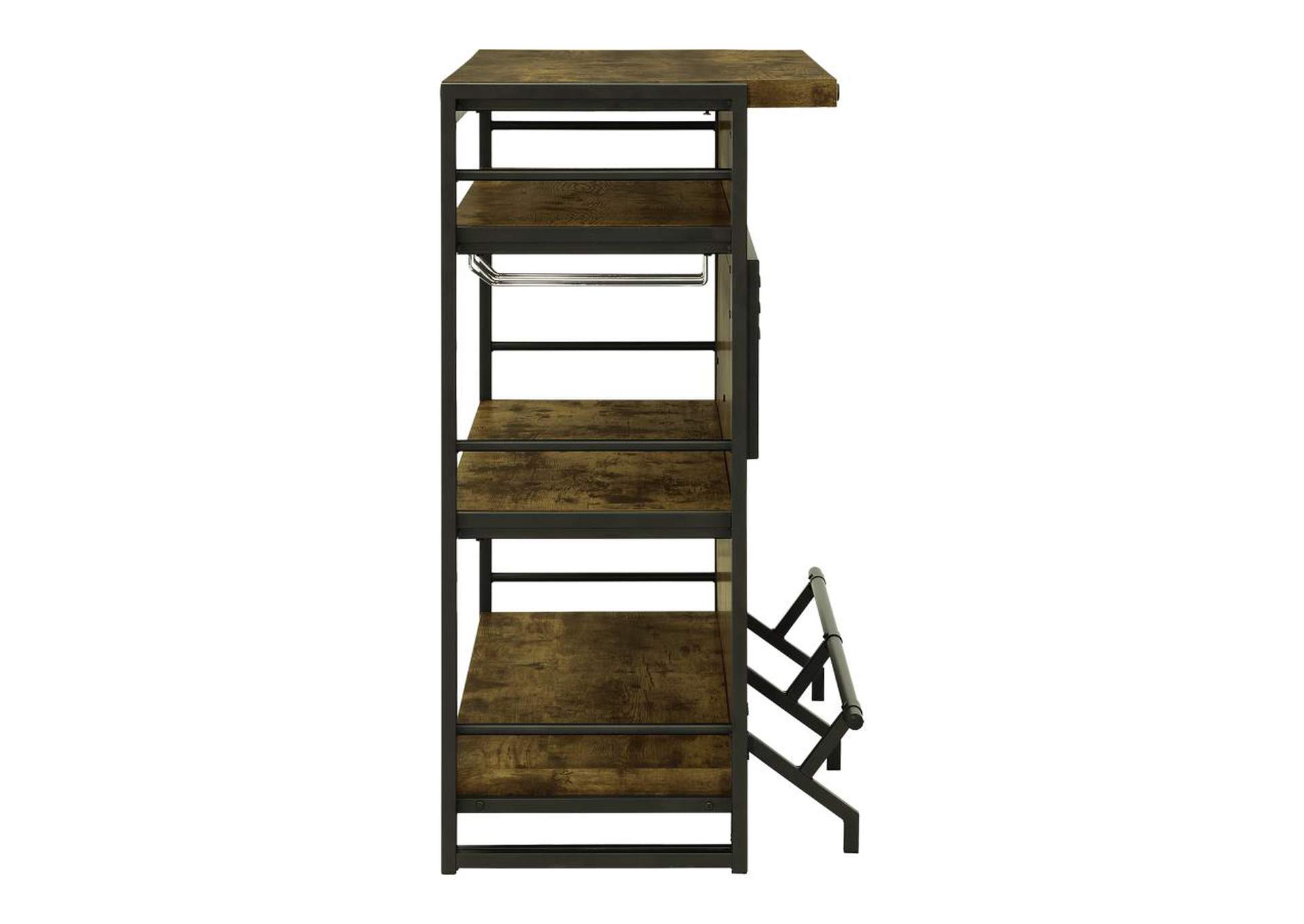 Bar Unit With Stemware Rack Antique Nutmeg Coco Furniture Galleries