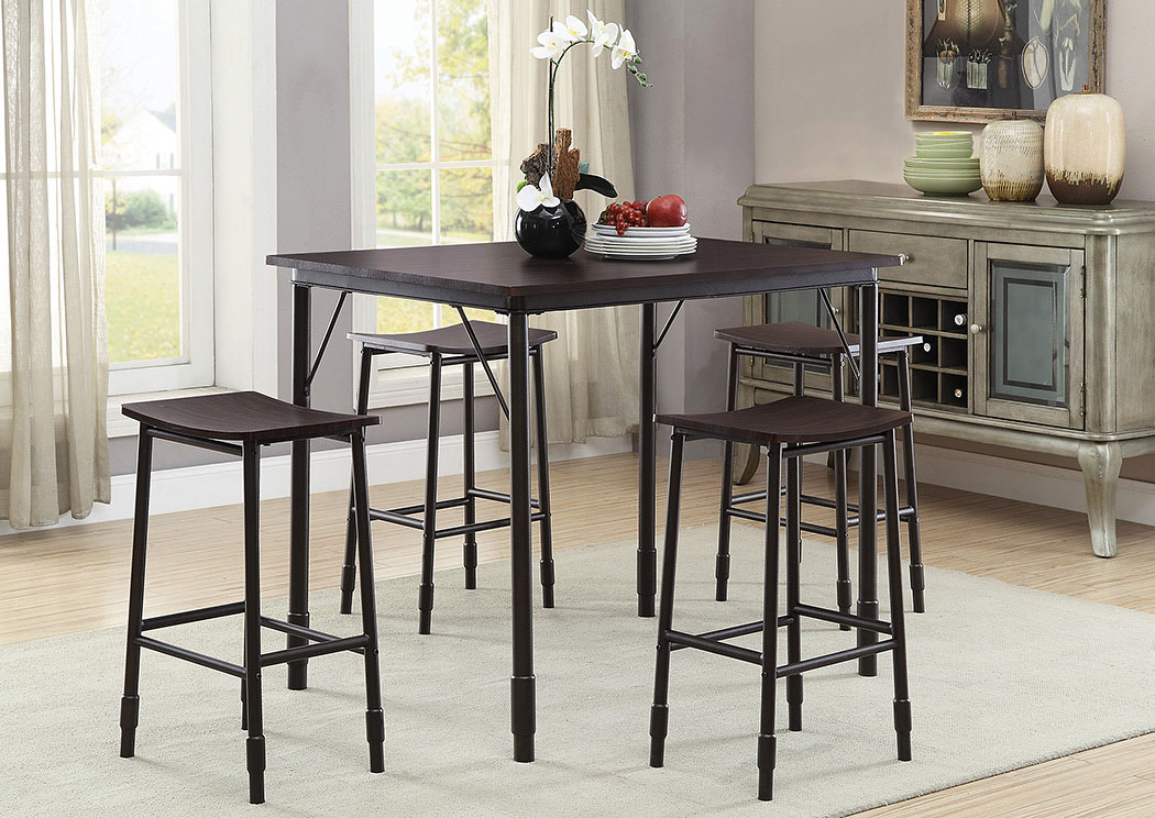 Black 5 PC Dining Set,ABF Coaster Furniture