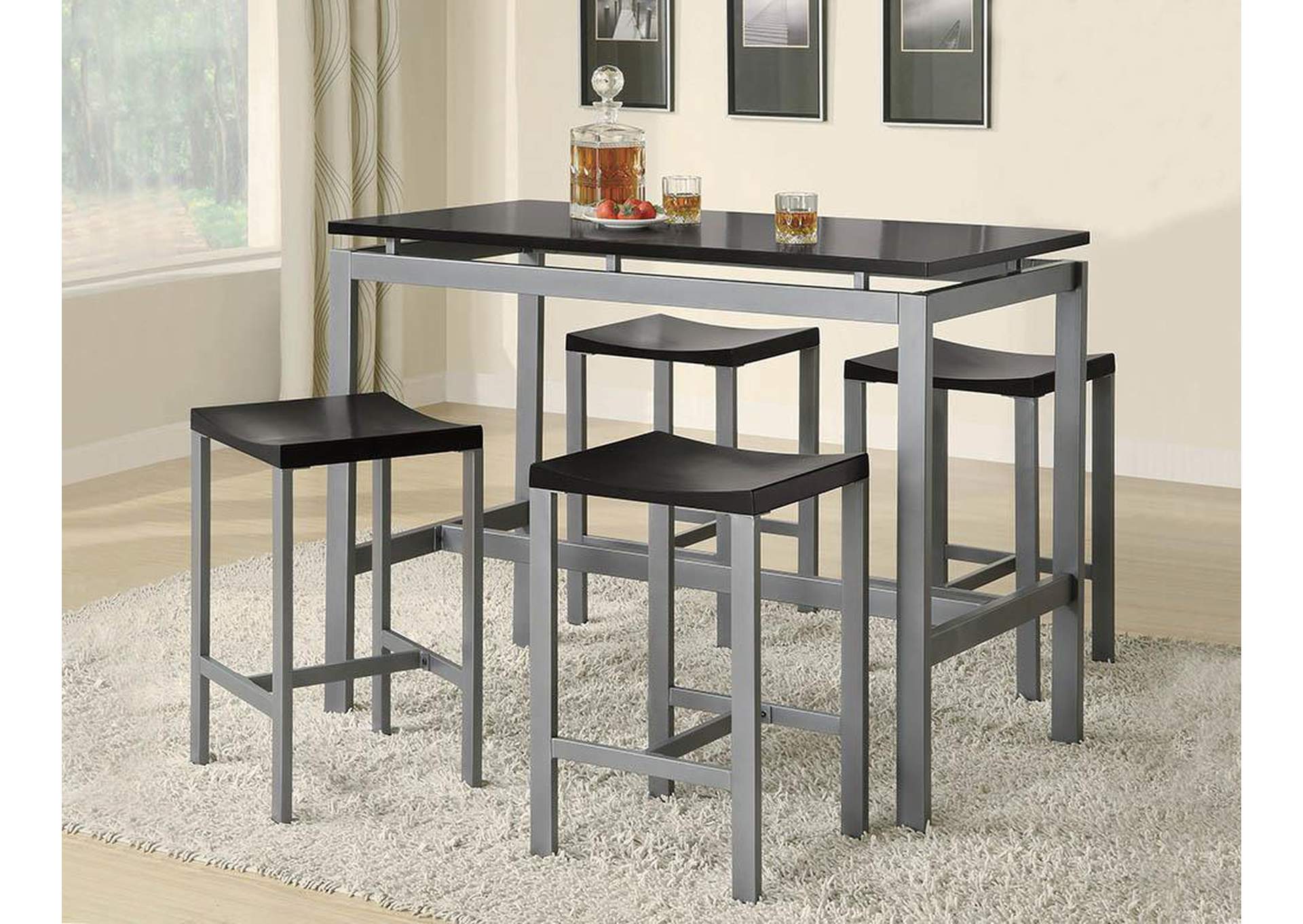 Atlas Black / Silver 5 Pc Set,ABF Coaster Furniture