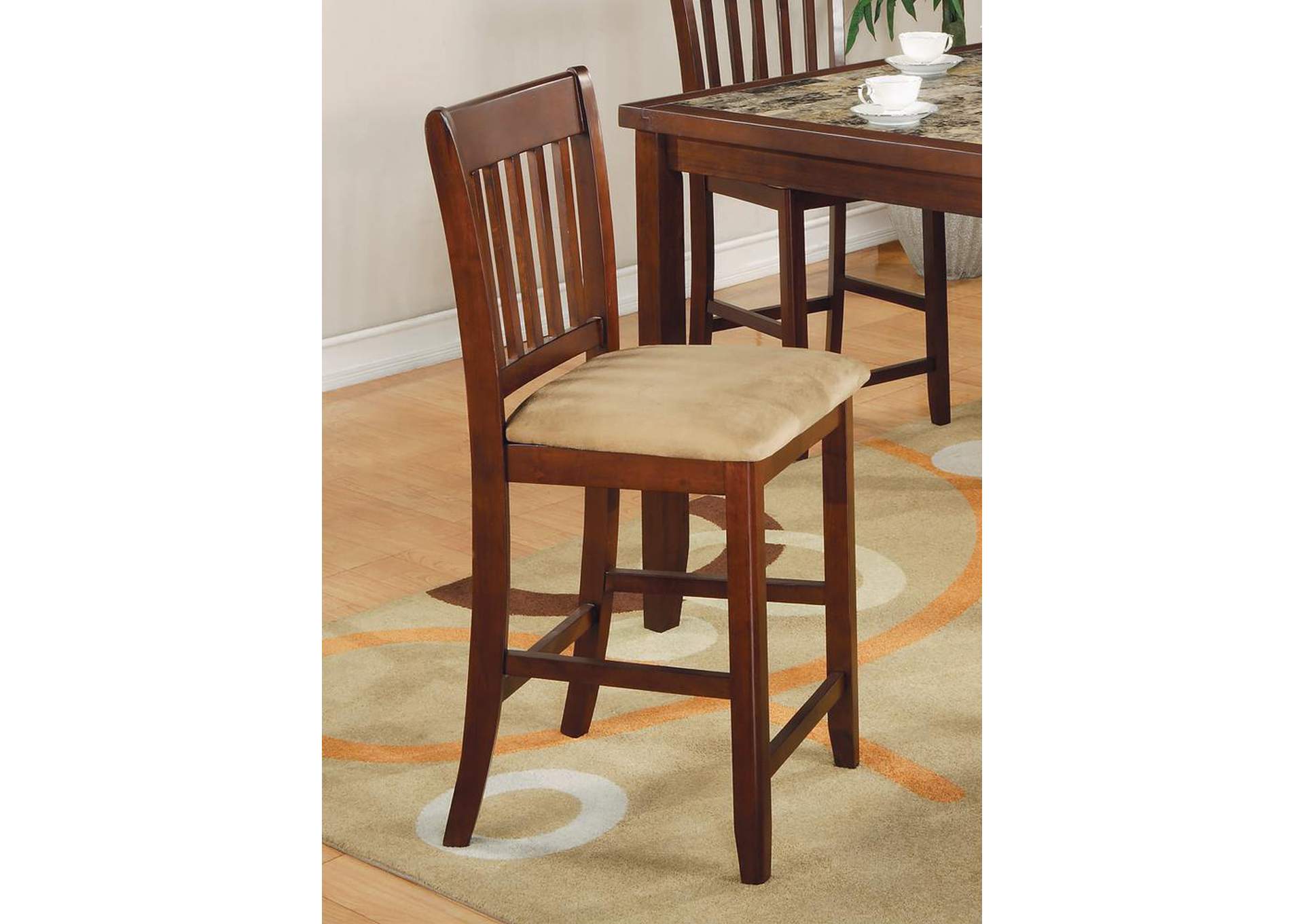 5-piece Counter Height Dining Set Red Brown and Tan,Coaster Furniture