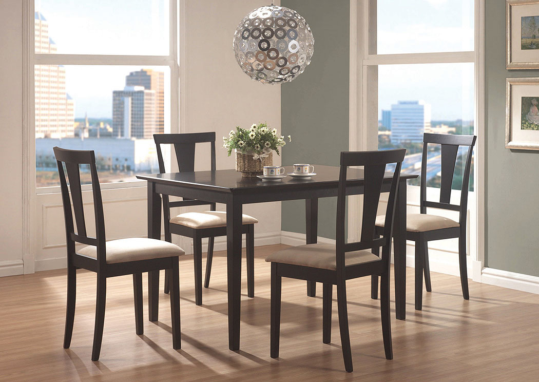 Beige & Black 5 Pc Dining Set,ABF Coaster Furniture