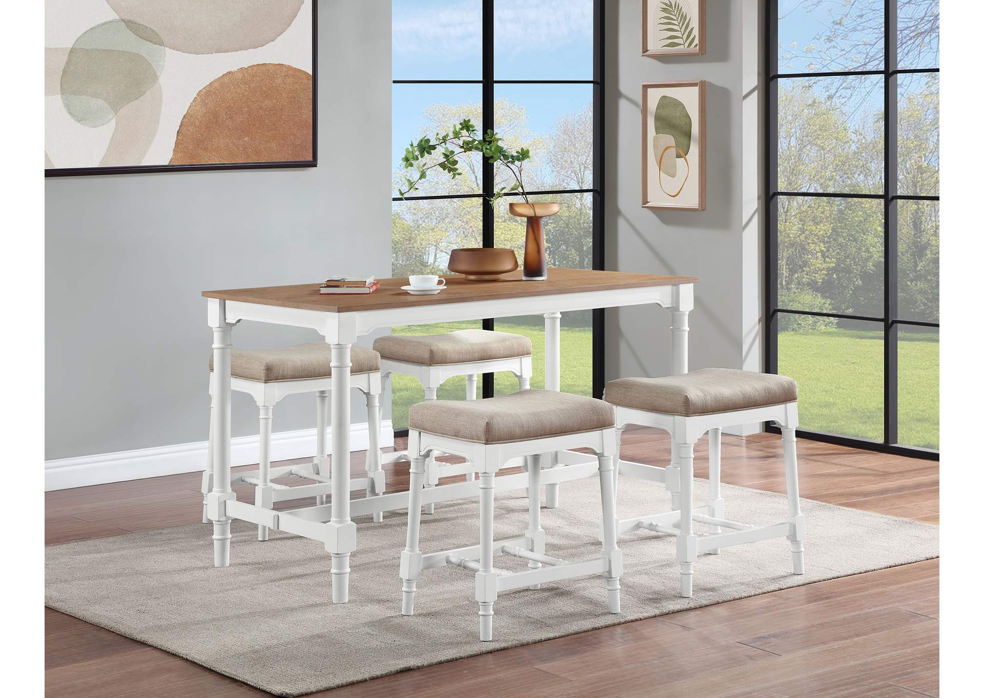 5 PC COUNTER HT DINING SET,Coaster Furniture