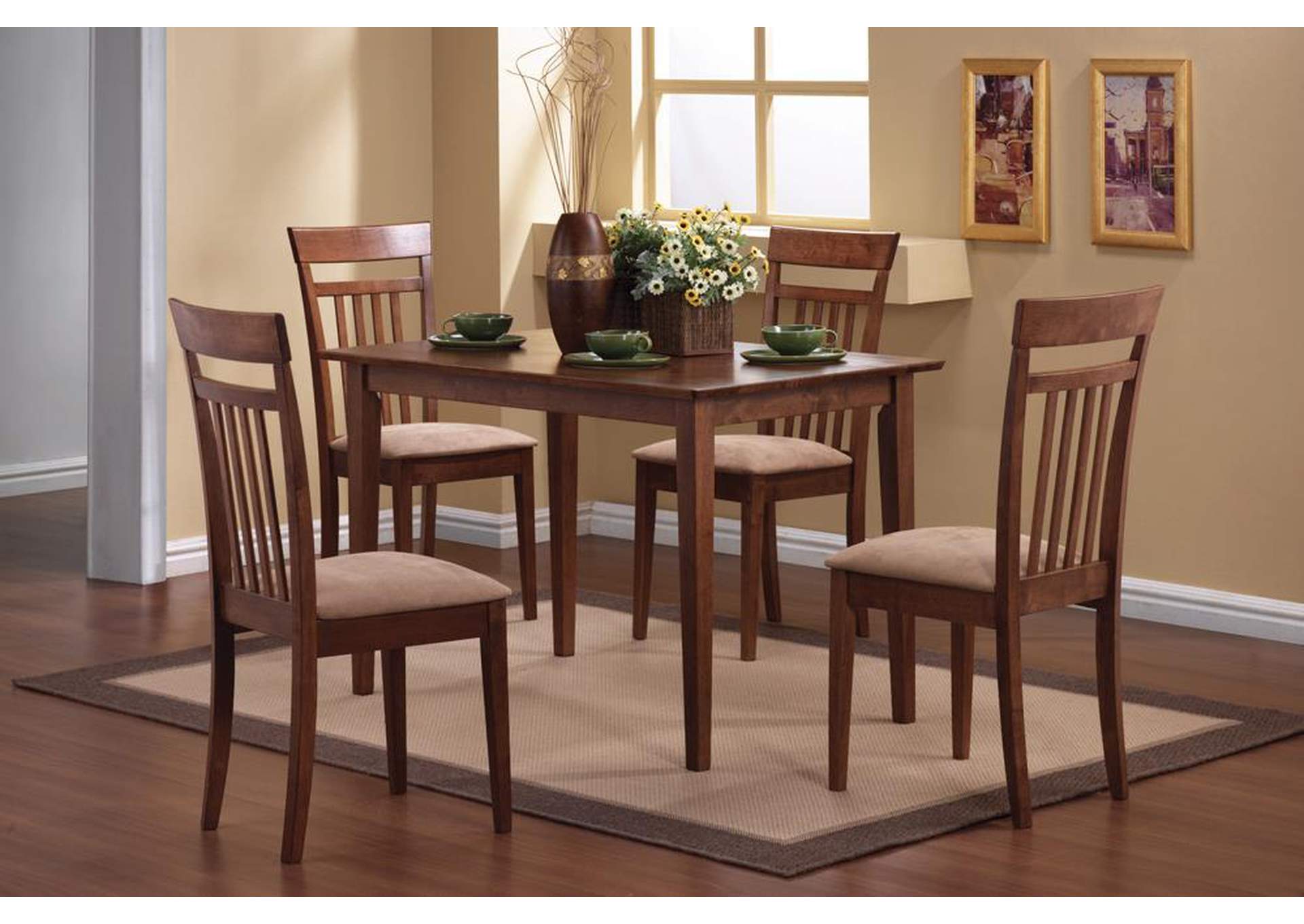 Beige & Walnut 5 Pc Dining Set,ABF Coaster Furniture