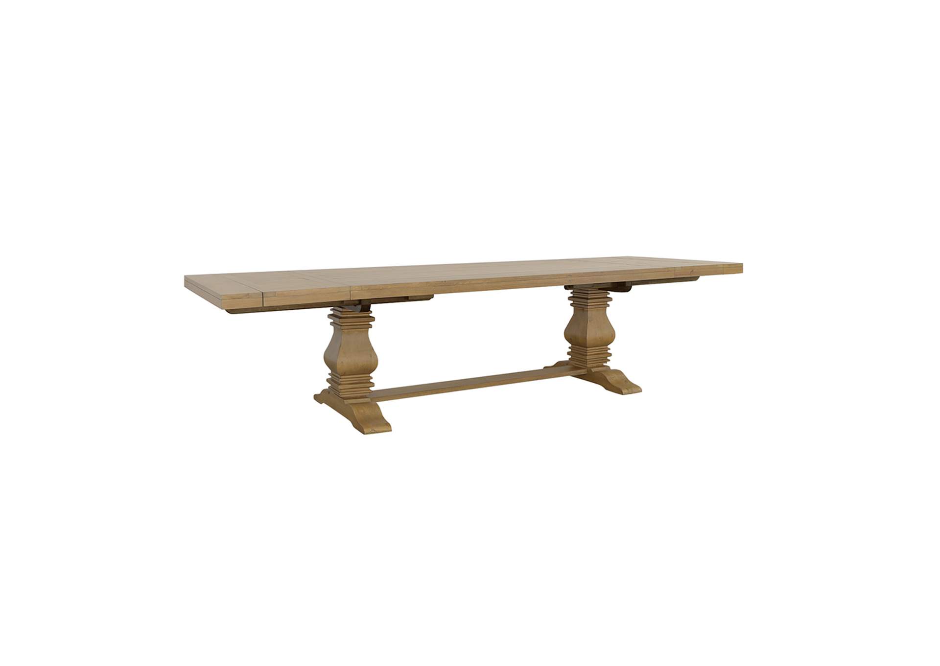 Florence Double Pedestal Dining Table Rustic Smoke,Coaster Furniture