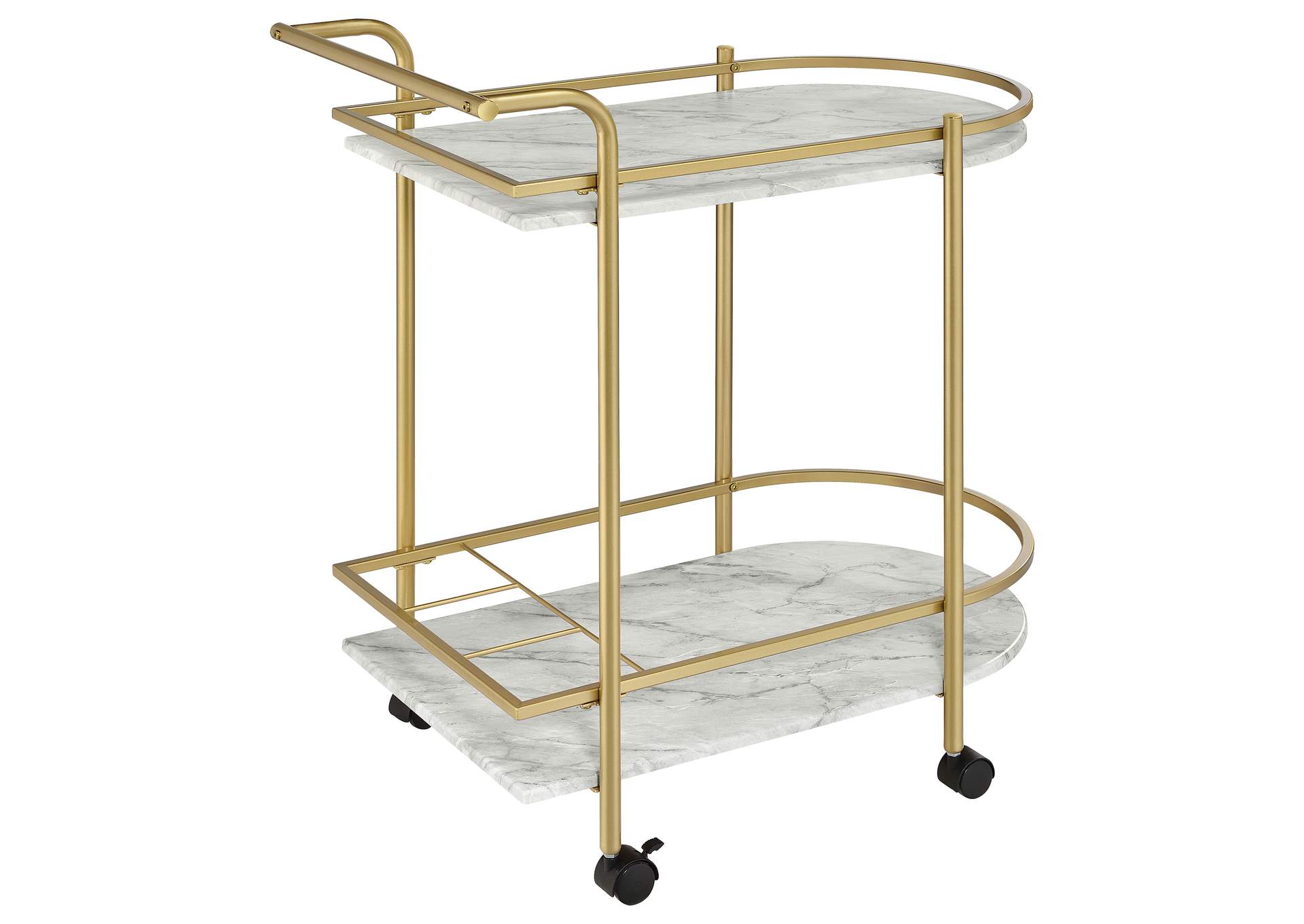 Desiree Rack Bar Cart with Casters Gold,Coaster Furniture