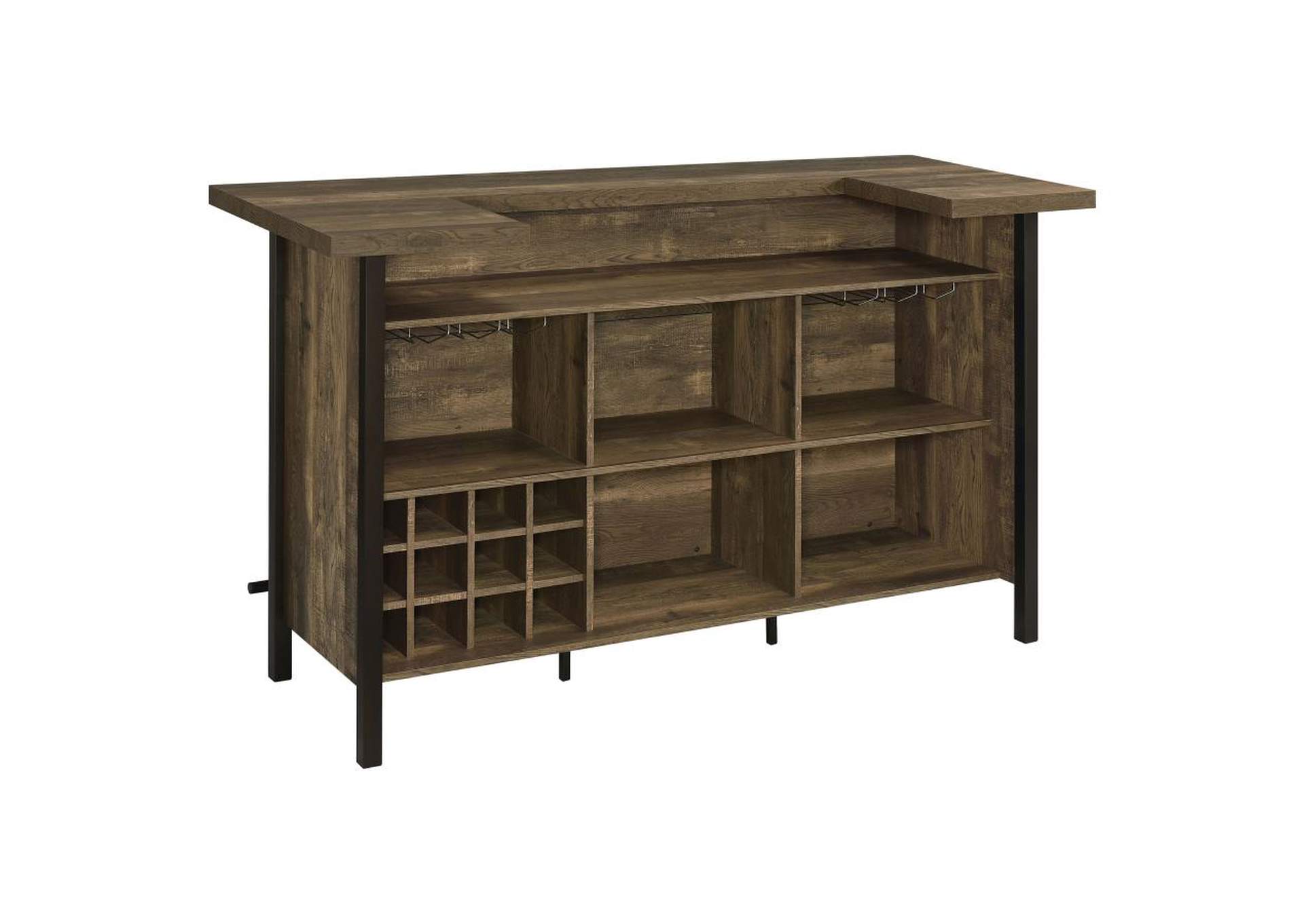 Bellemore Rectangular Storage Bar Unit Rustic Oak,Coaster Furniture