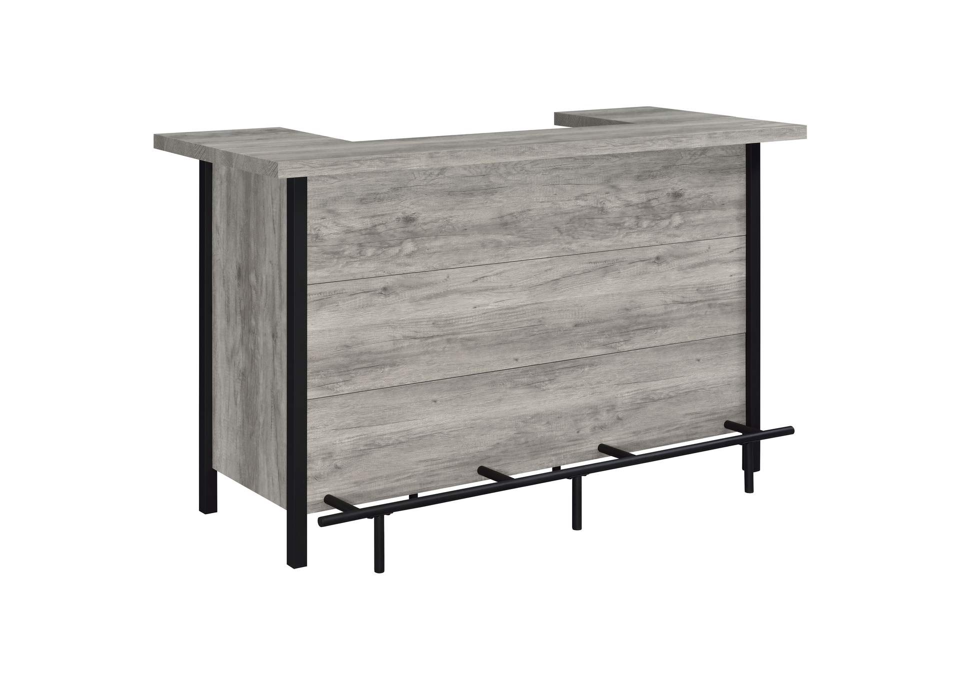 Bellemore Bar Unit with Footrest Grey Driftwood and Black,Coaster Furniture