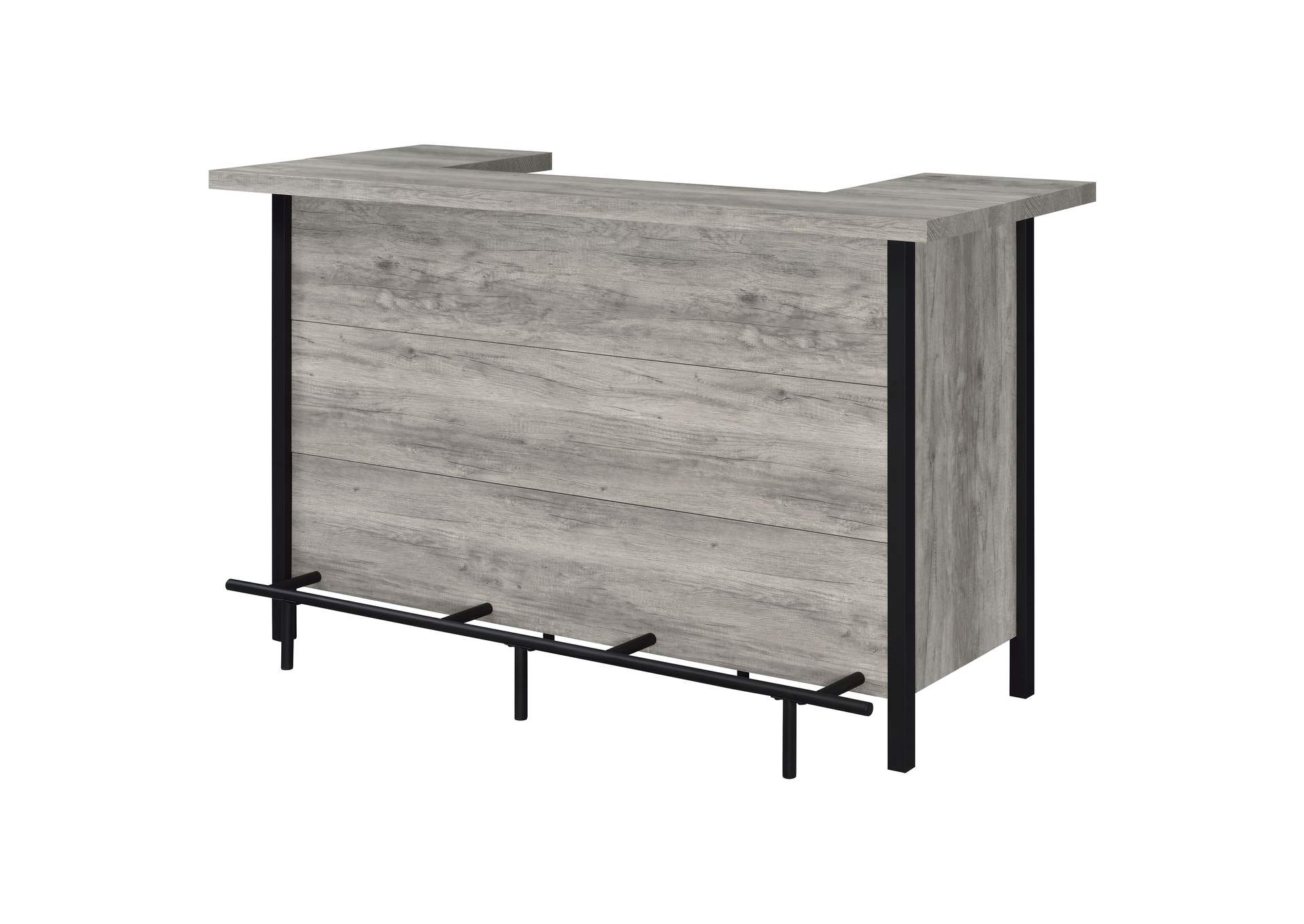 Bellemore Bar Unit with Footrest Grey Driftwood and Black,Coaster Furniture