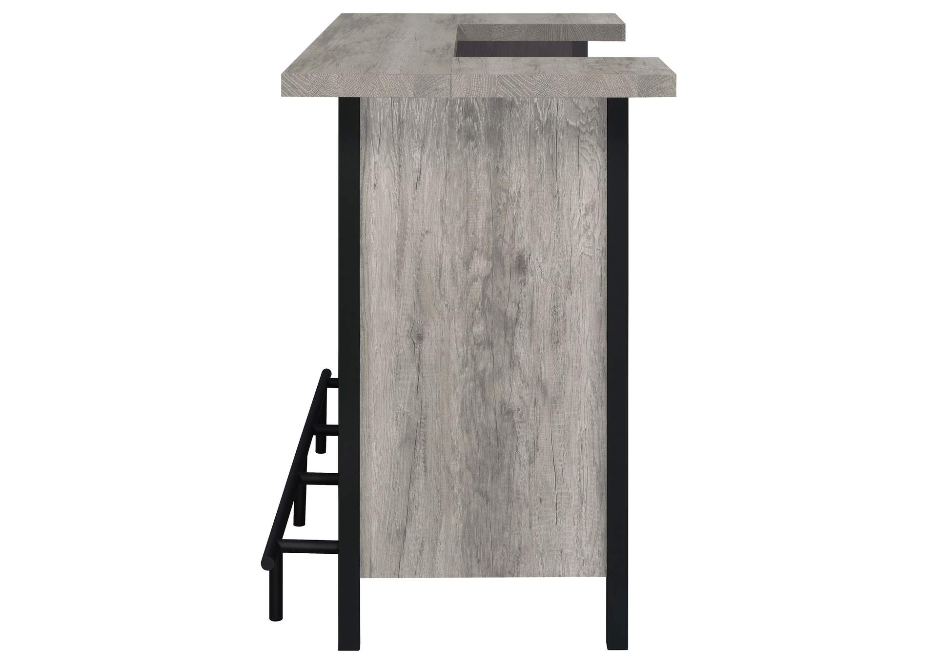 Bellemore Bar Unit with Footrest Grey Driftwood and Black,Coaster Furniture