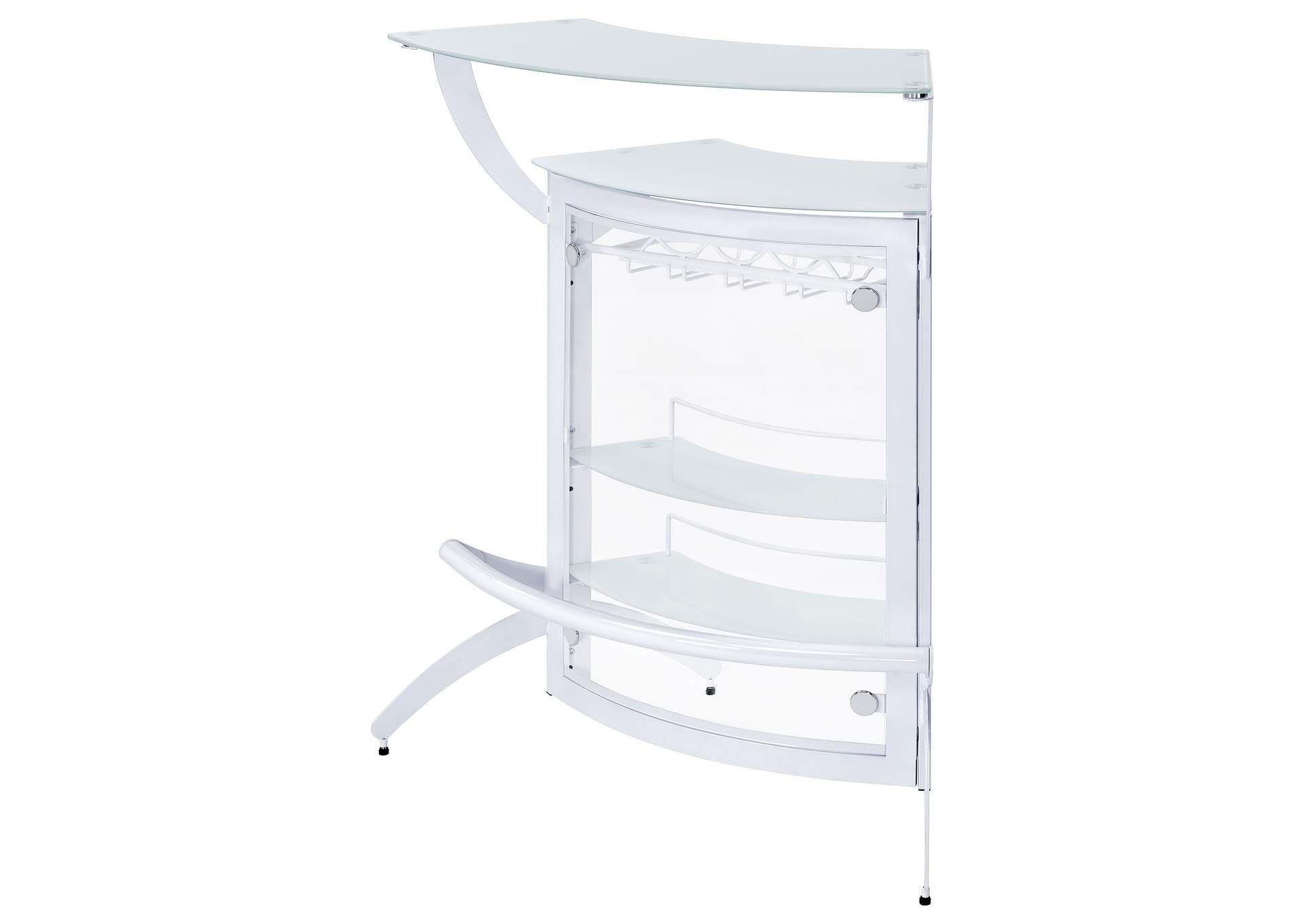 Dallas 2-shelf Home Bar White and Frosted Glass,Coaster Furniture