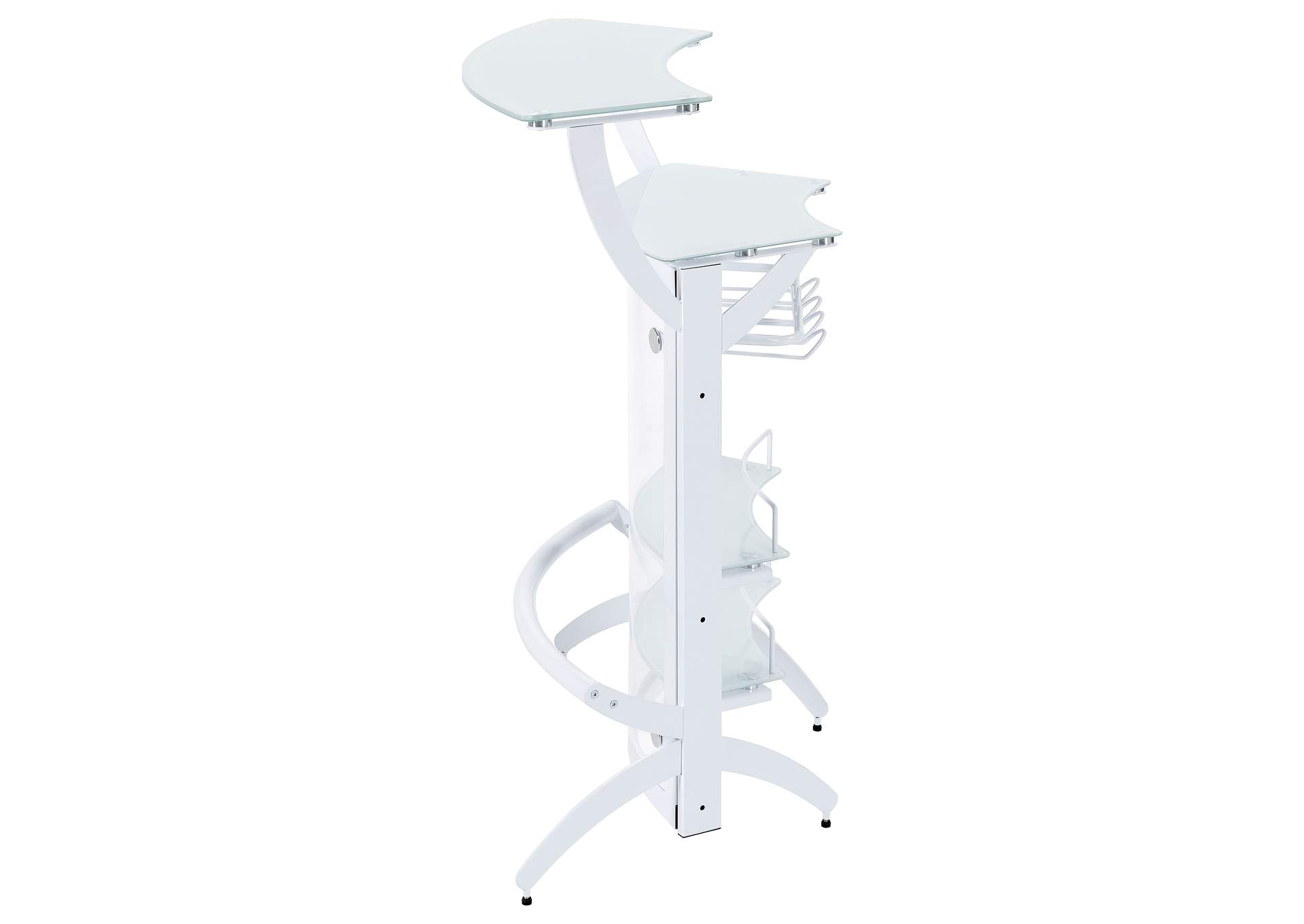 Dallas 2-shelf Home Bar White and Frosted Glass,Coaster Furniture