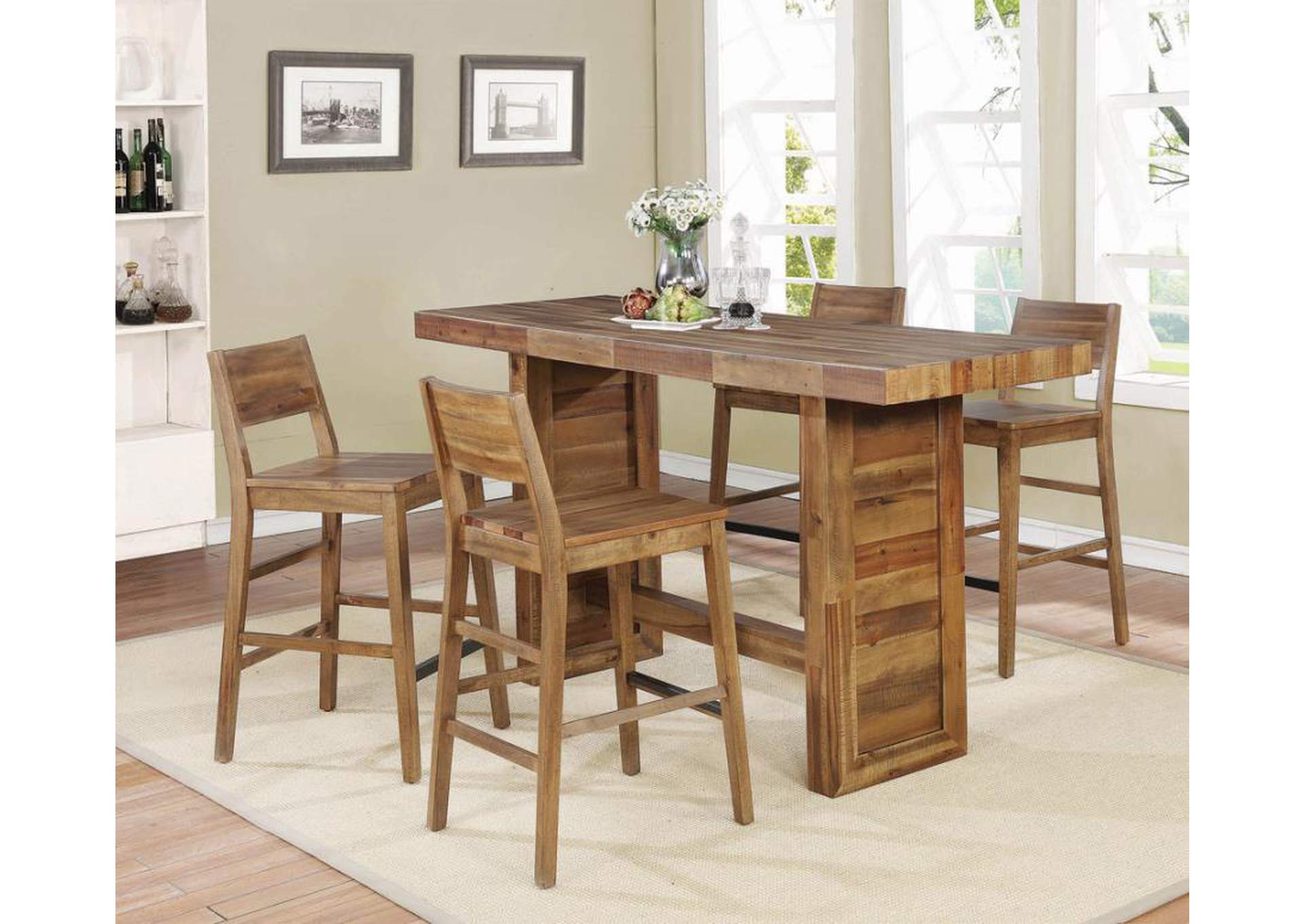 Rectangular Bar Table Varied Natural,Coaster Furniture