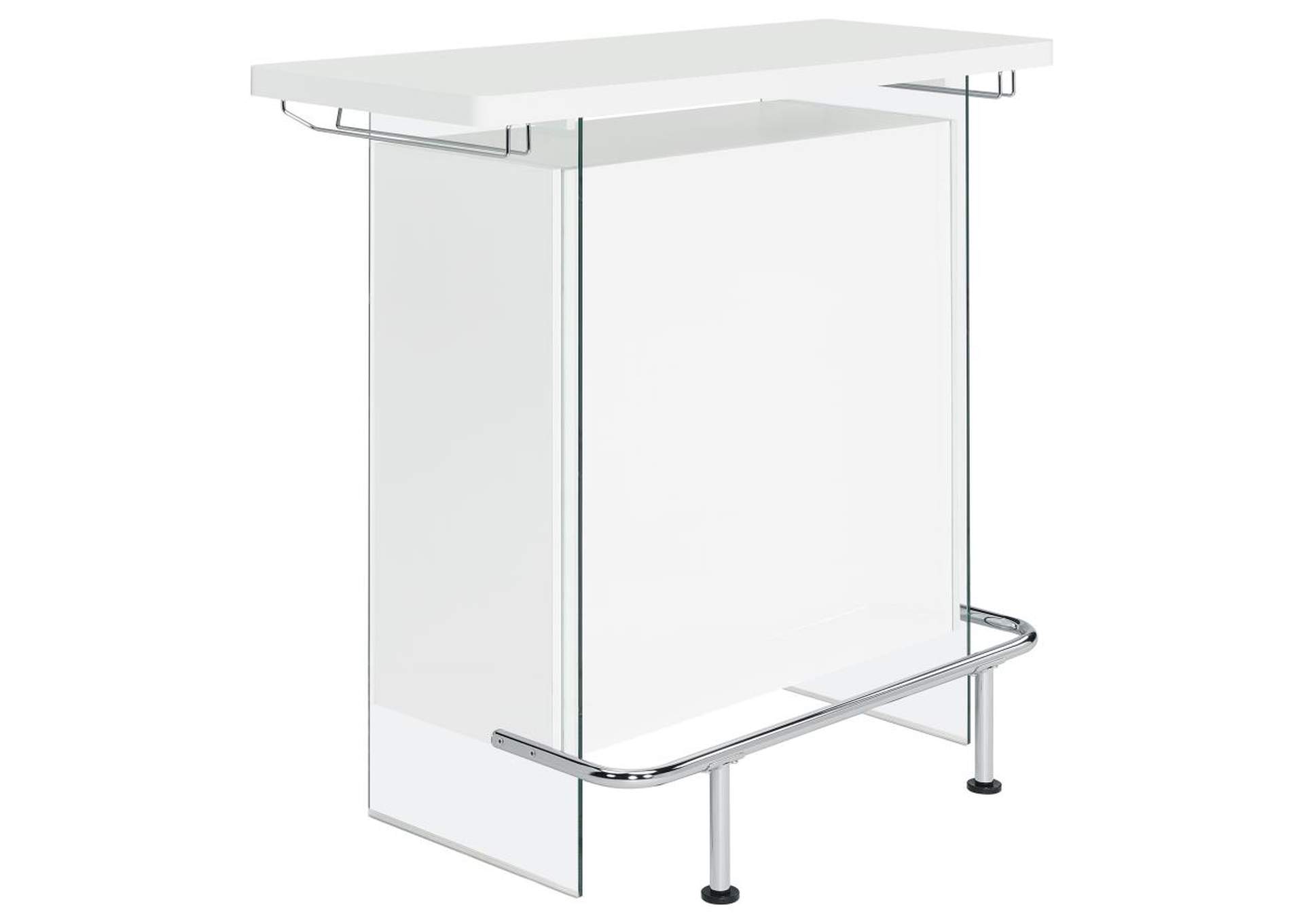 Acosta Rectangular Bar Unit With Footrest And Glass Side Panels,Coaster Furniture