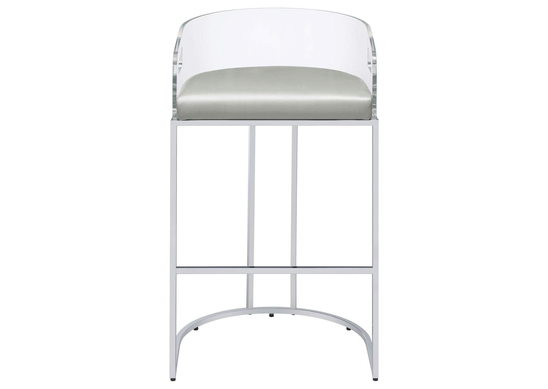 Thermosolis Acrylic Back Bar Stools Grey and Chrome (Set of 2),Coaster Furniture